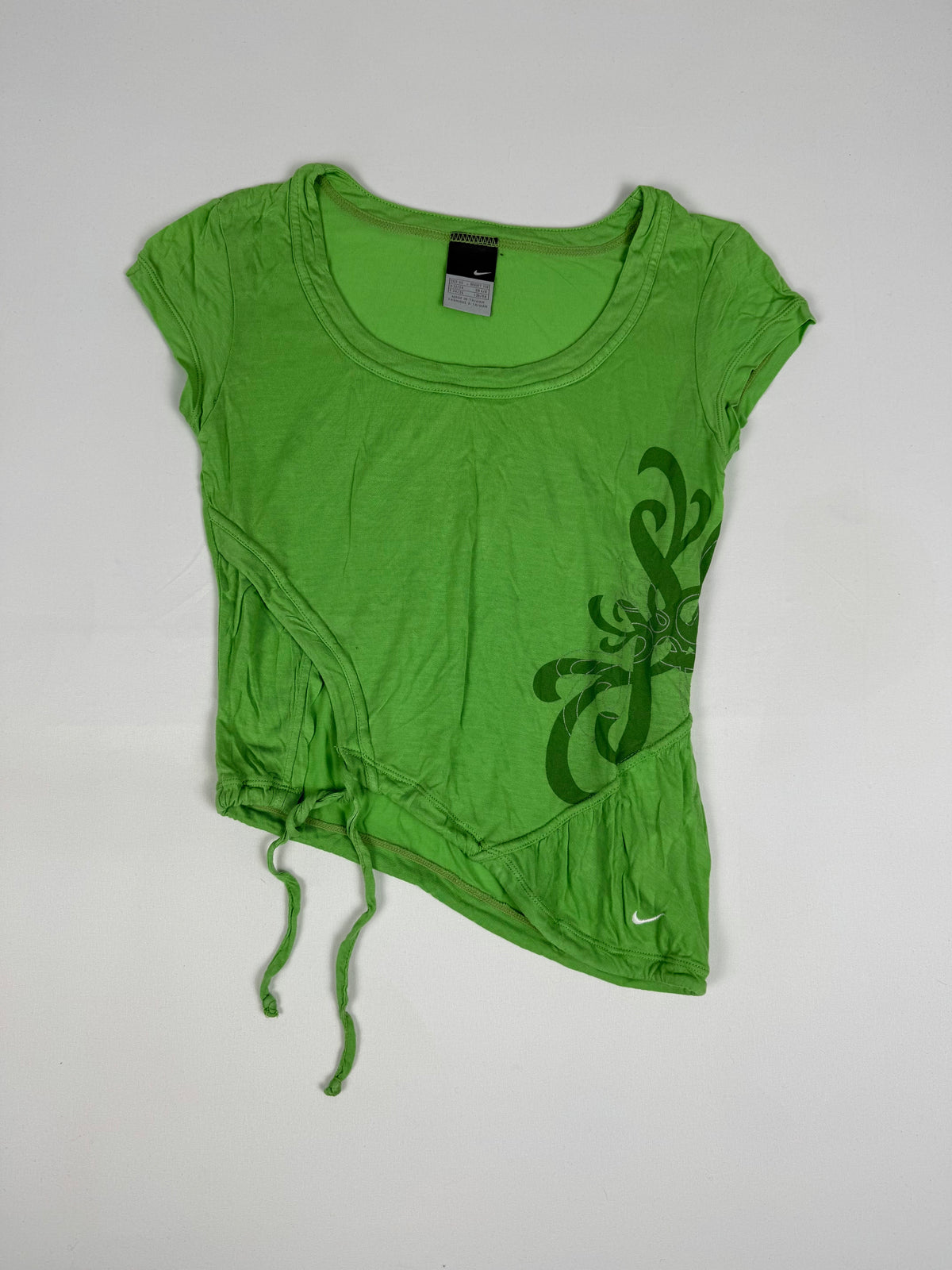 Green activewear tie up tee (XS)