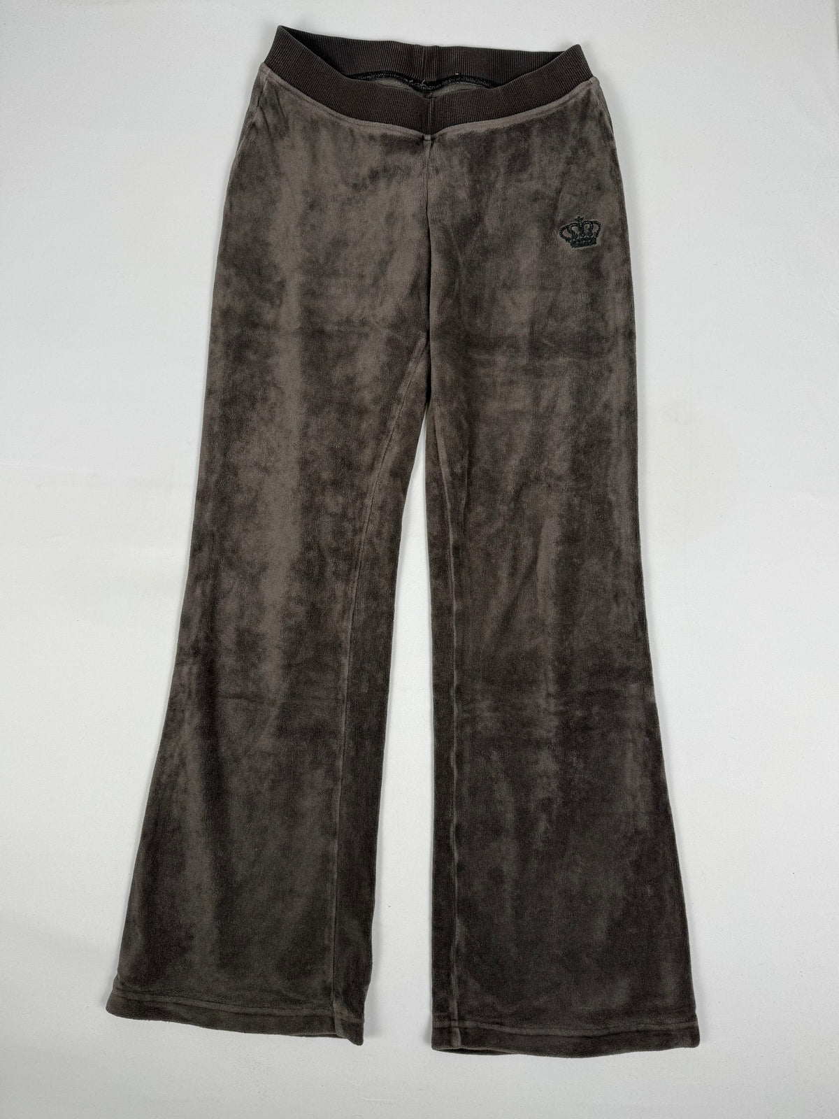 Brown velvet low rise flare pants (XS)