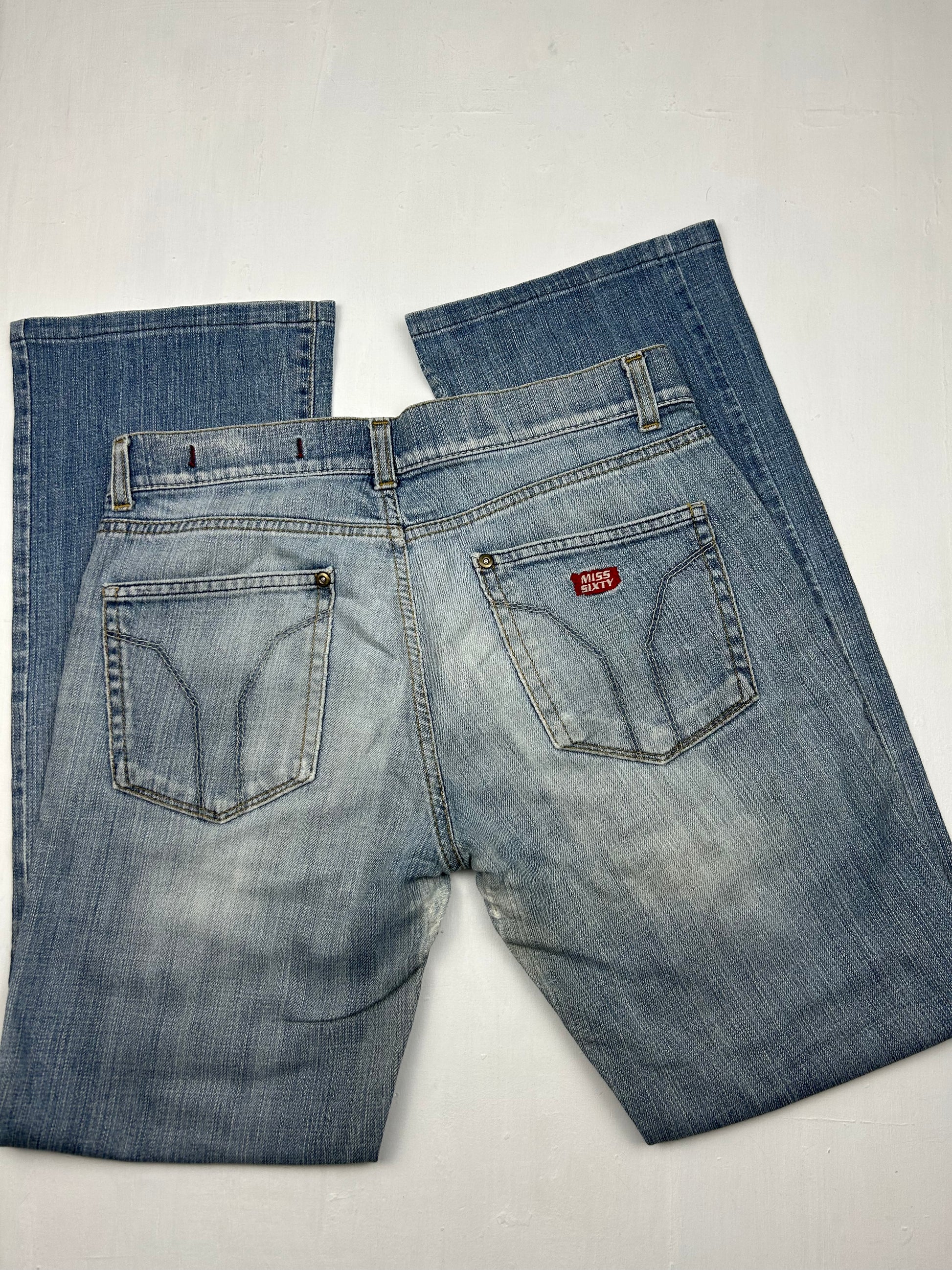 Blue denim low rise bootcut pants (S/M)