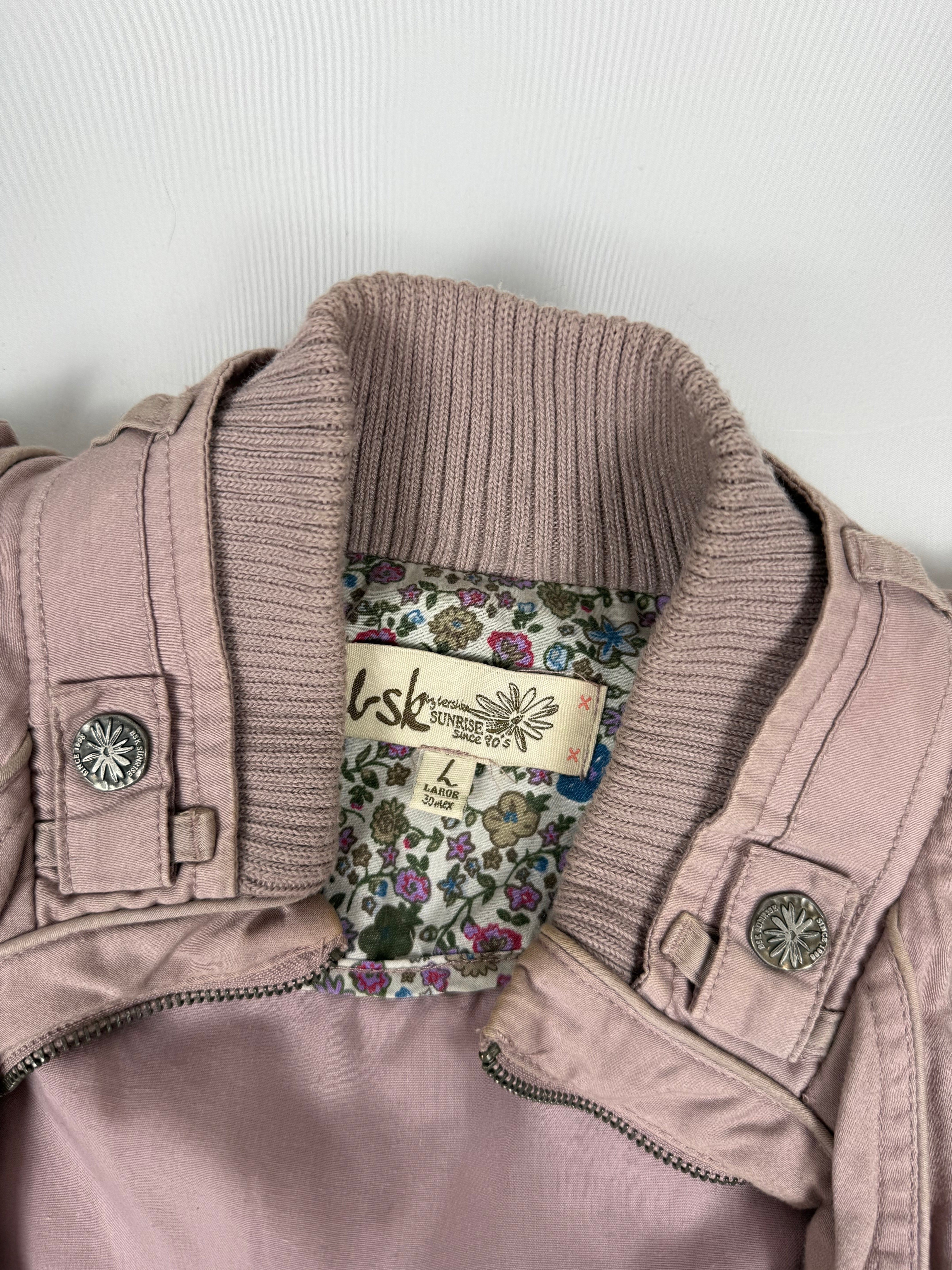 Pink cotton biker jacket (L)