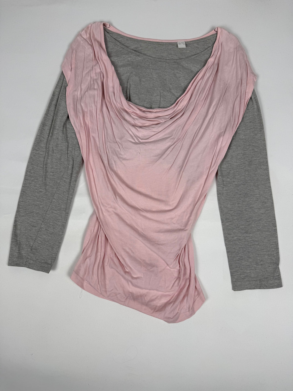 Pink 2 in 1 layer long sleeves top (M)