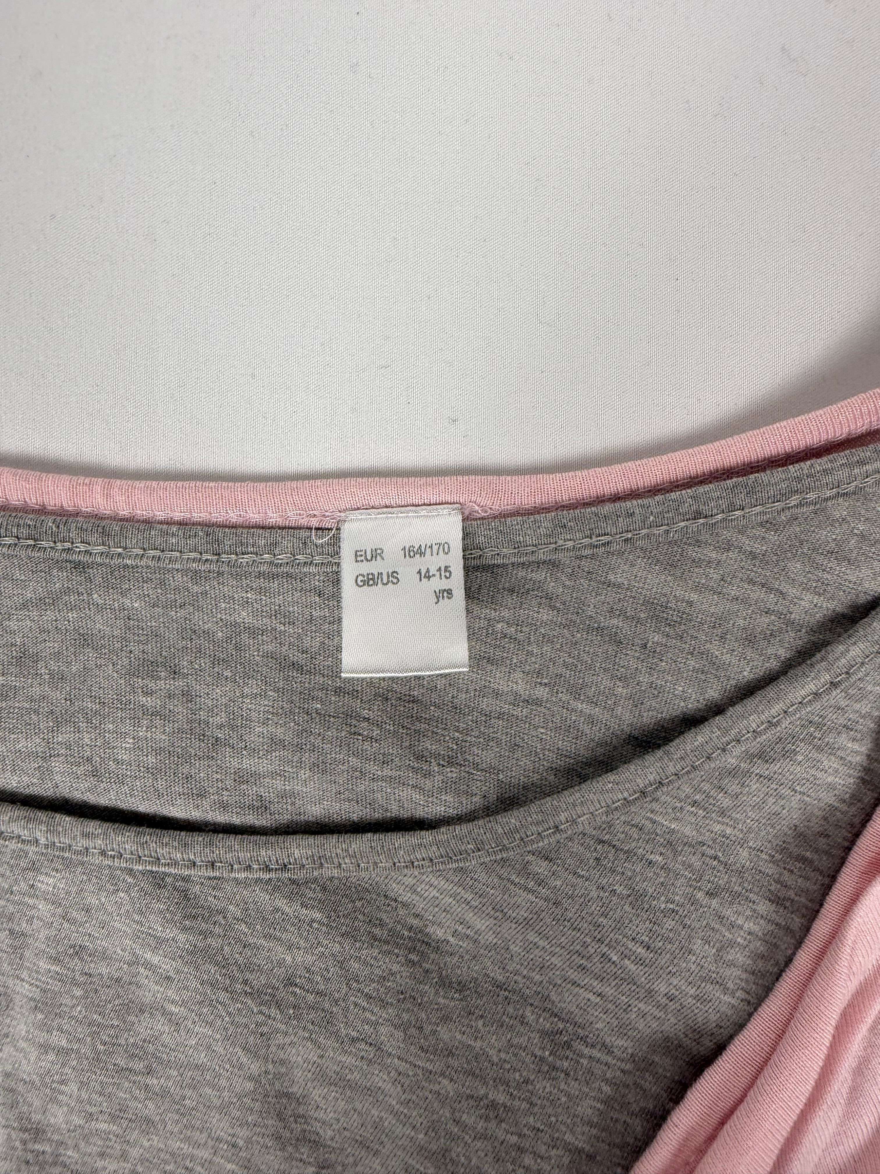 Pink 2 in 1 layer long sleeves top (M)
