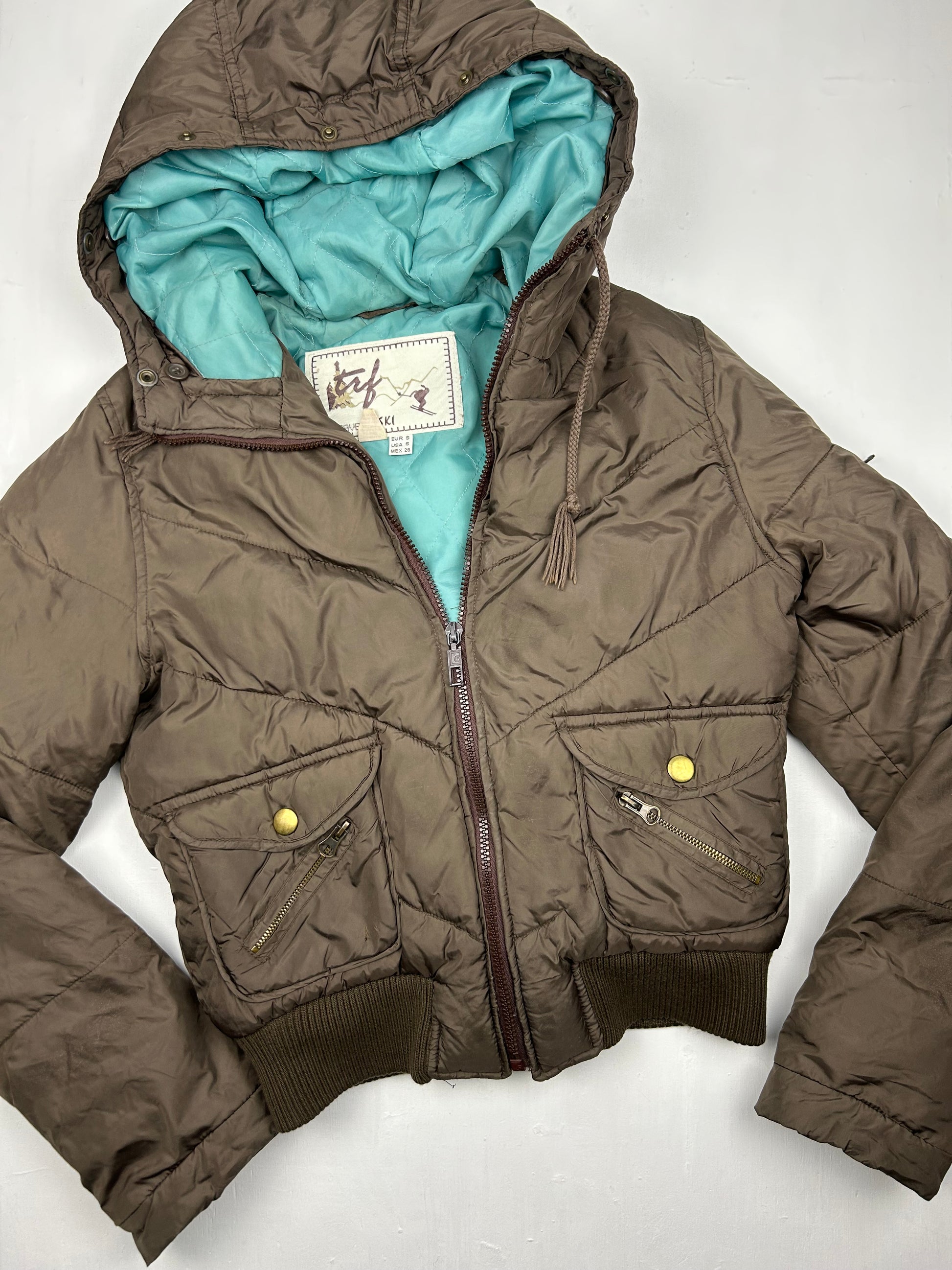 Brown winter puffer jacket (S)