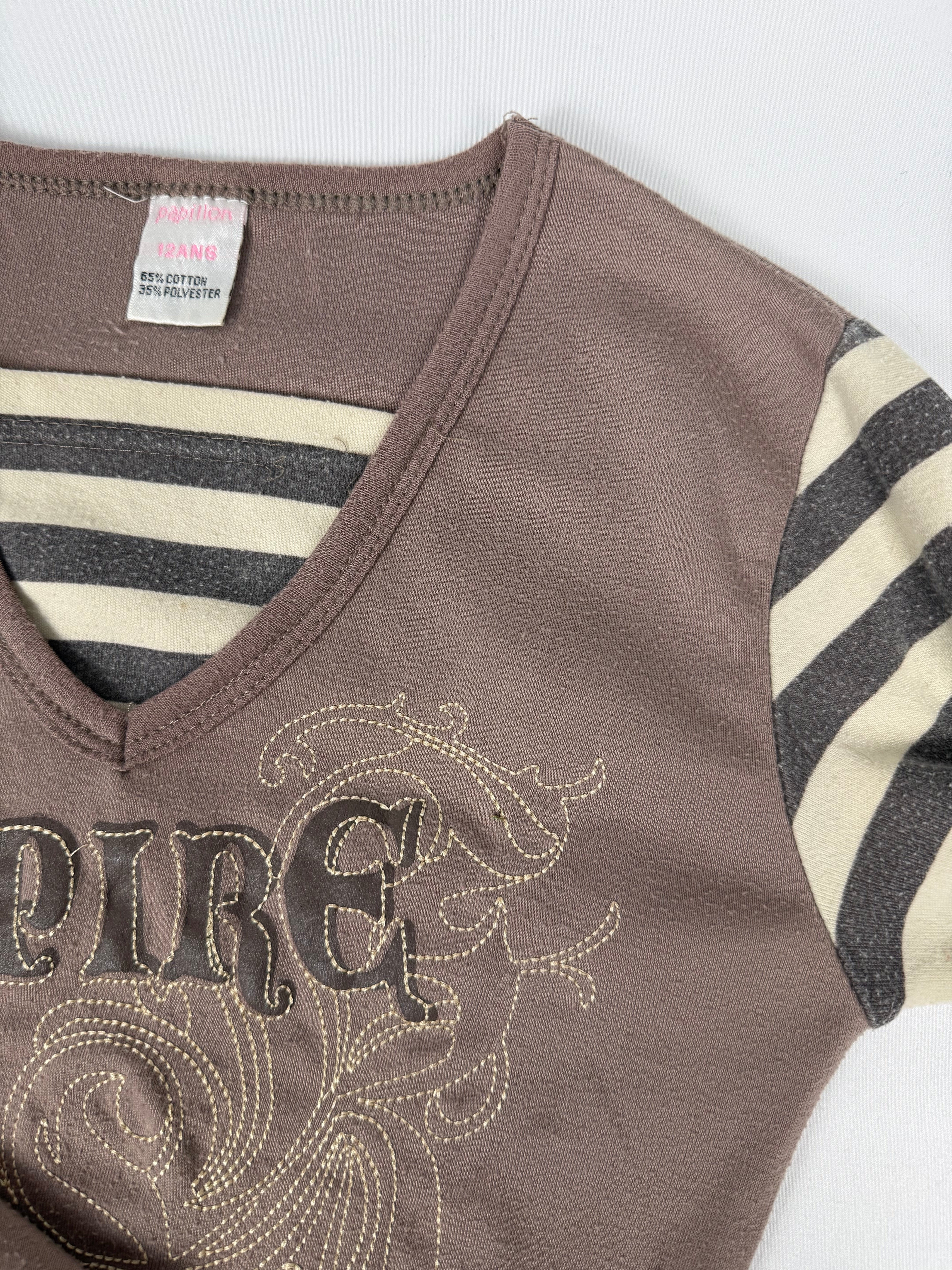Brown 2 in 1 layer long sleeves top (XS)