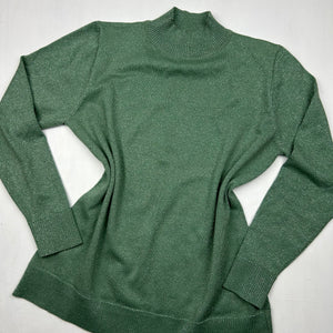 Green shinning high neck jumper (S/M)