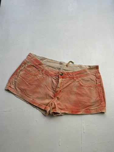 Orange denim low rise mini/ micro short (S/M)