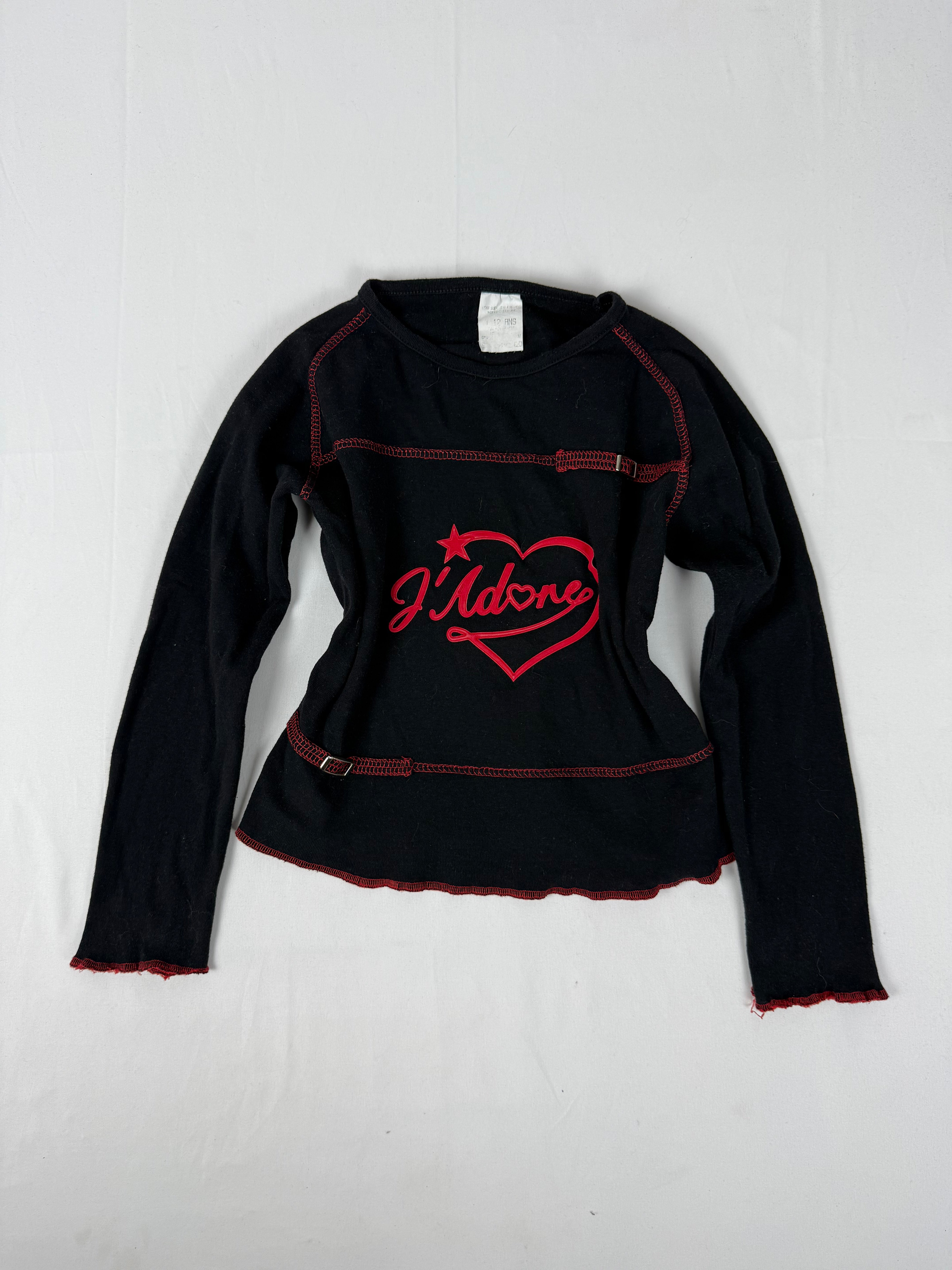 Black graphic long sleeves top (S)