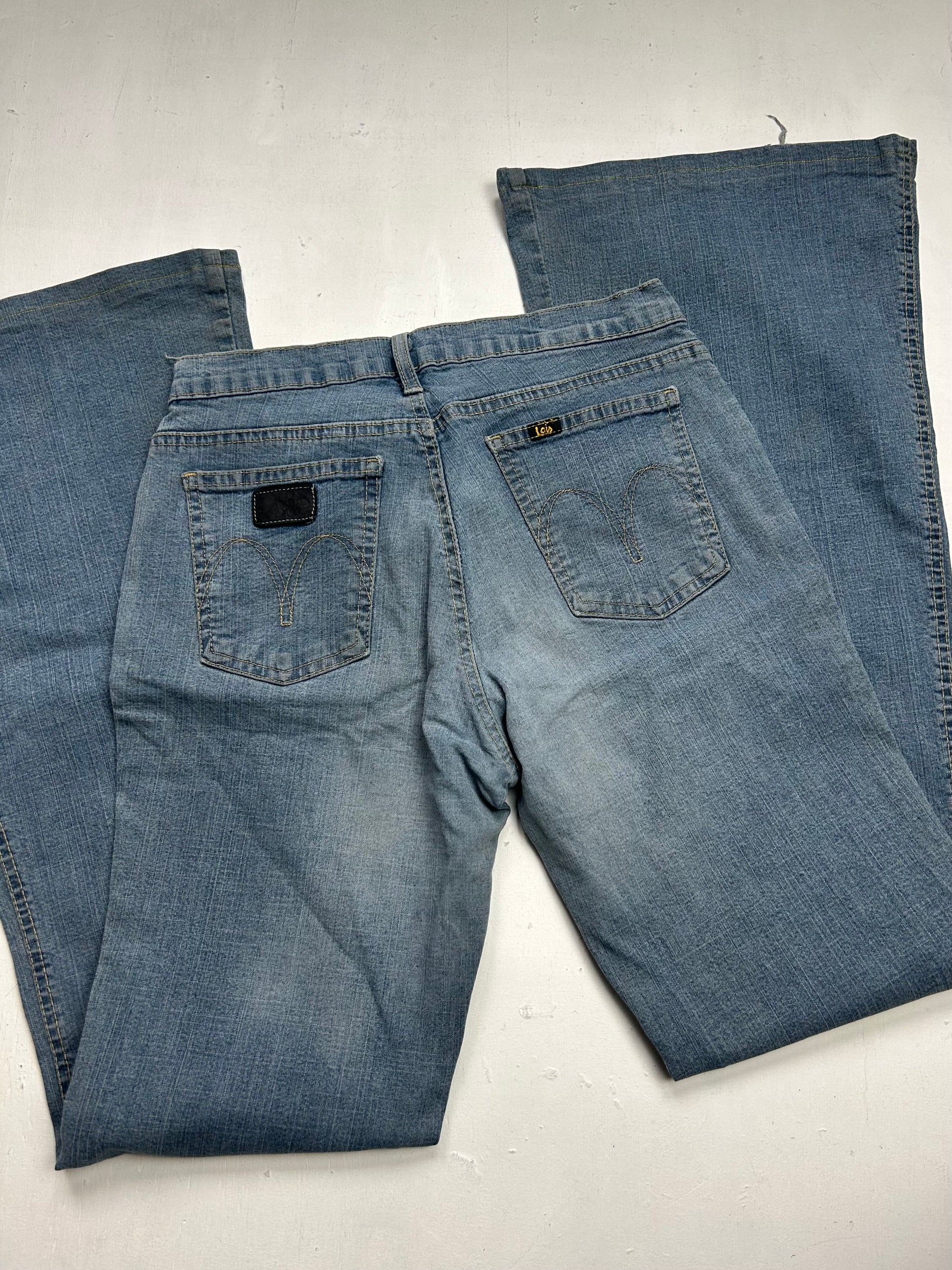 Blue denim  low waist flare / bootcut pants (S)