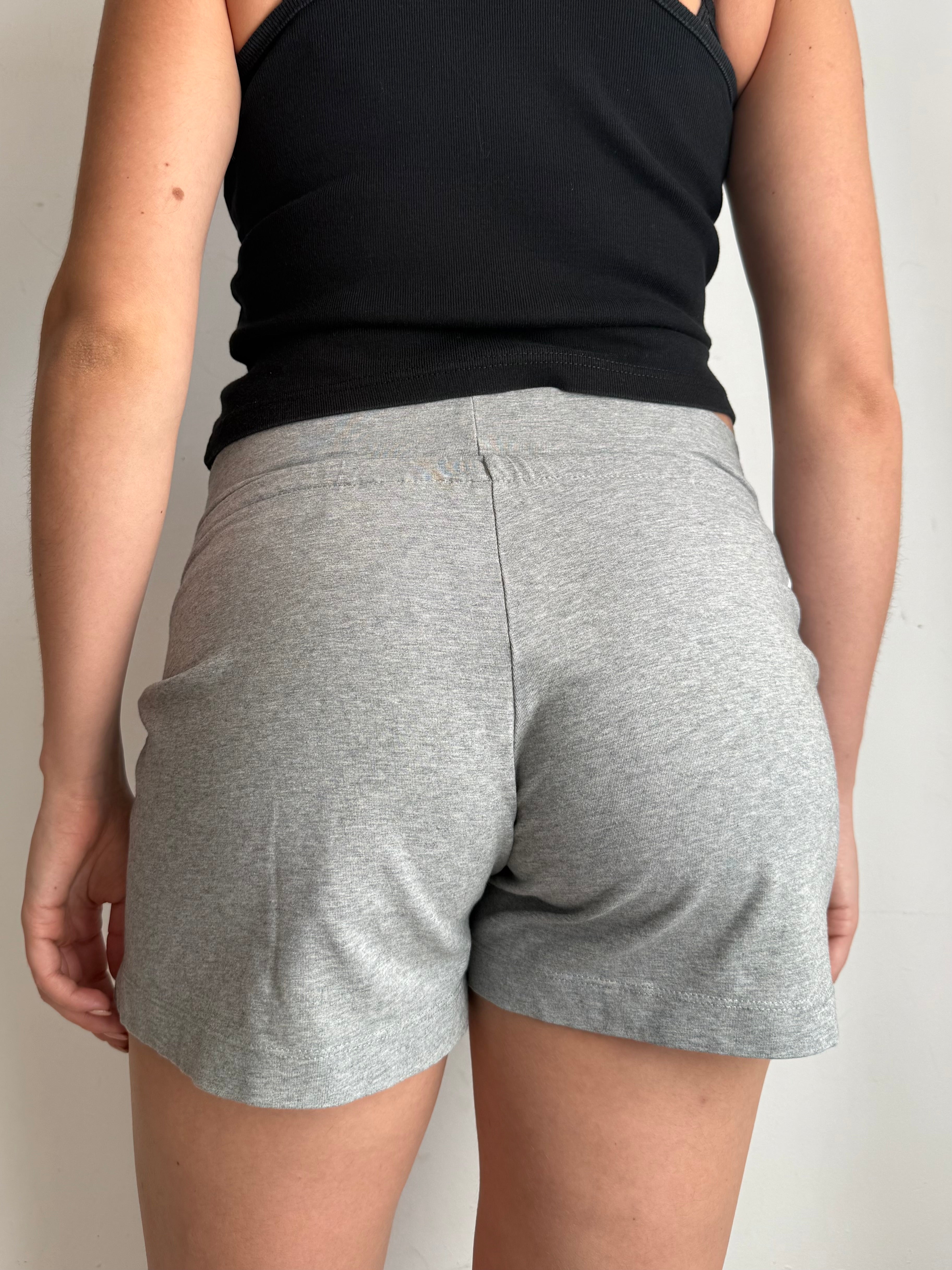 Grey cotton activewear mini short (S)