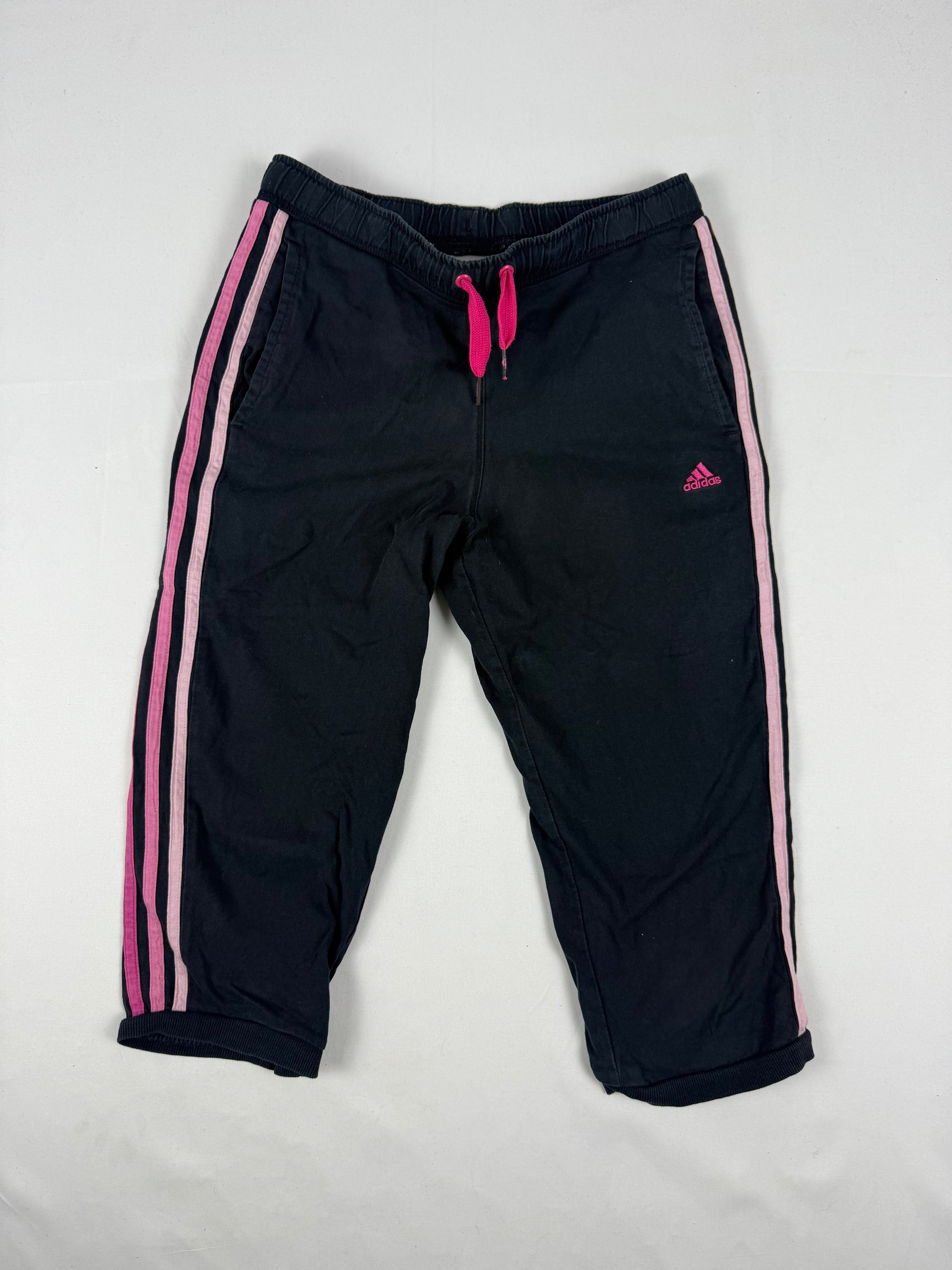 Black & pink cotton low rise capri pants (S)