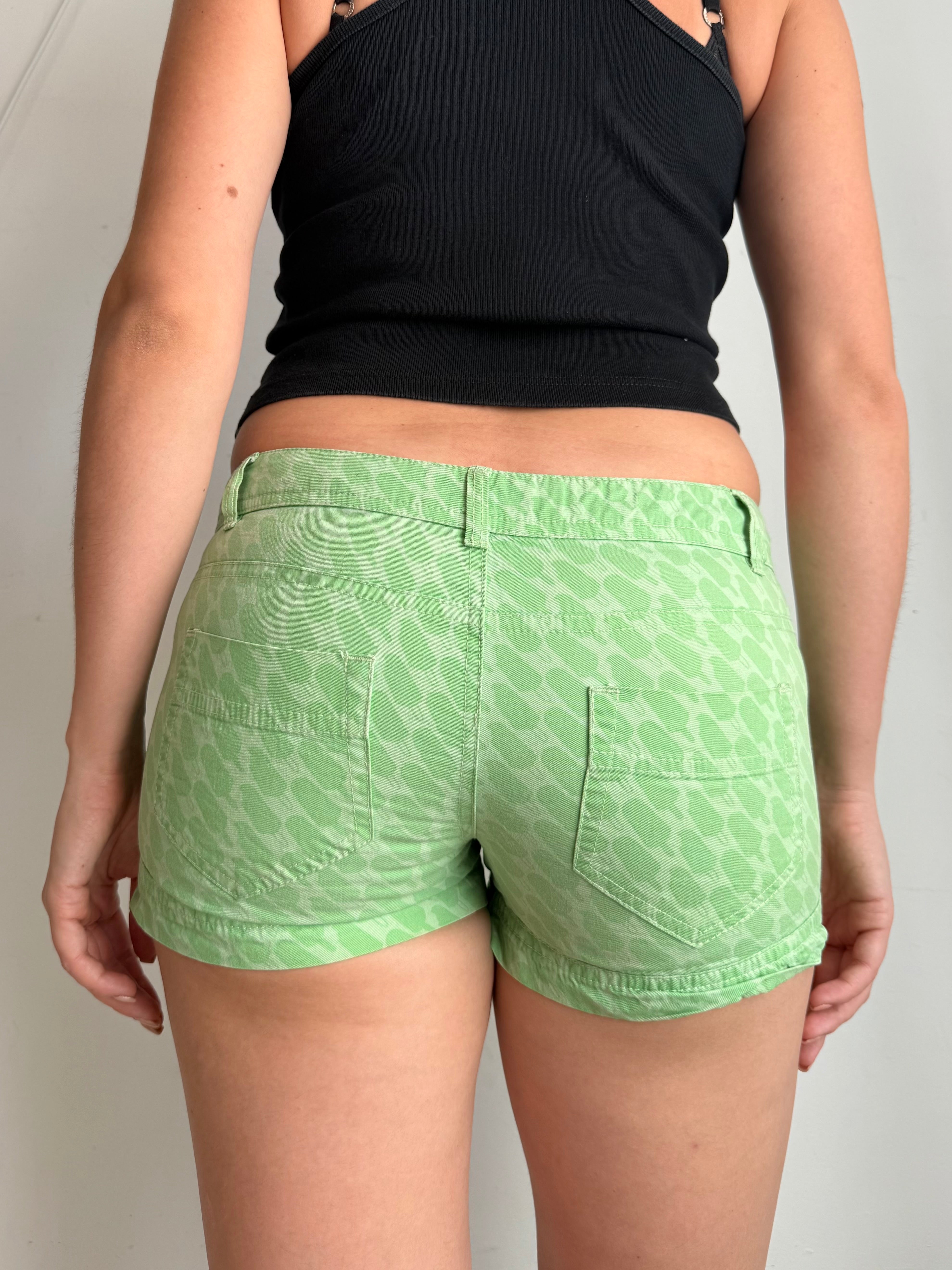 Ice cream print cotton low rise mini short (S)