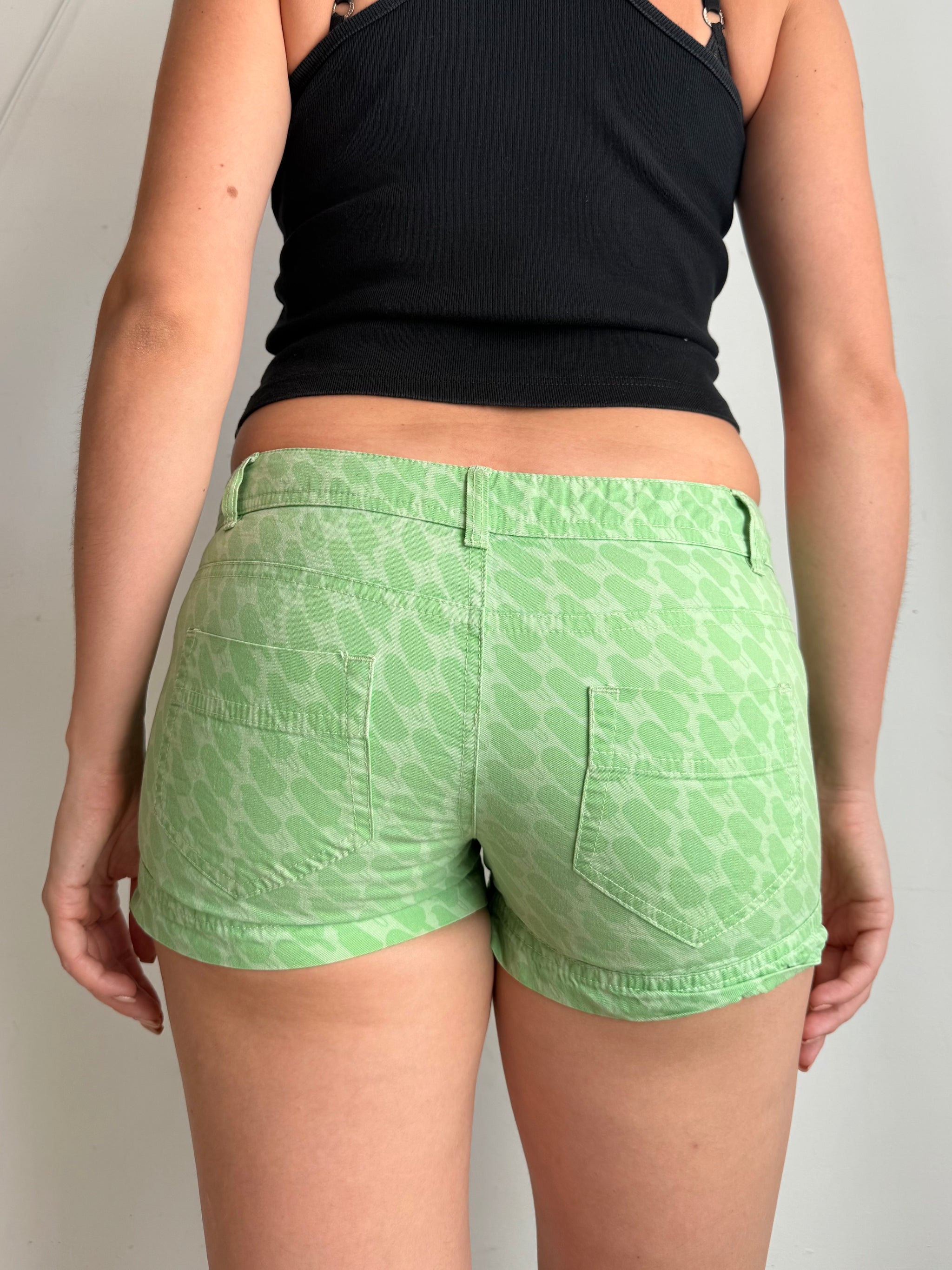 Ice cream print cotton low rise mini short (S)