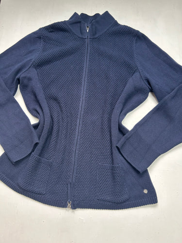 Navy blue zip up jumper (M)