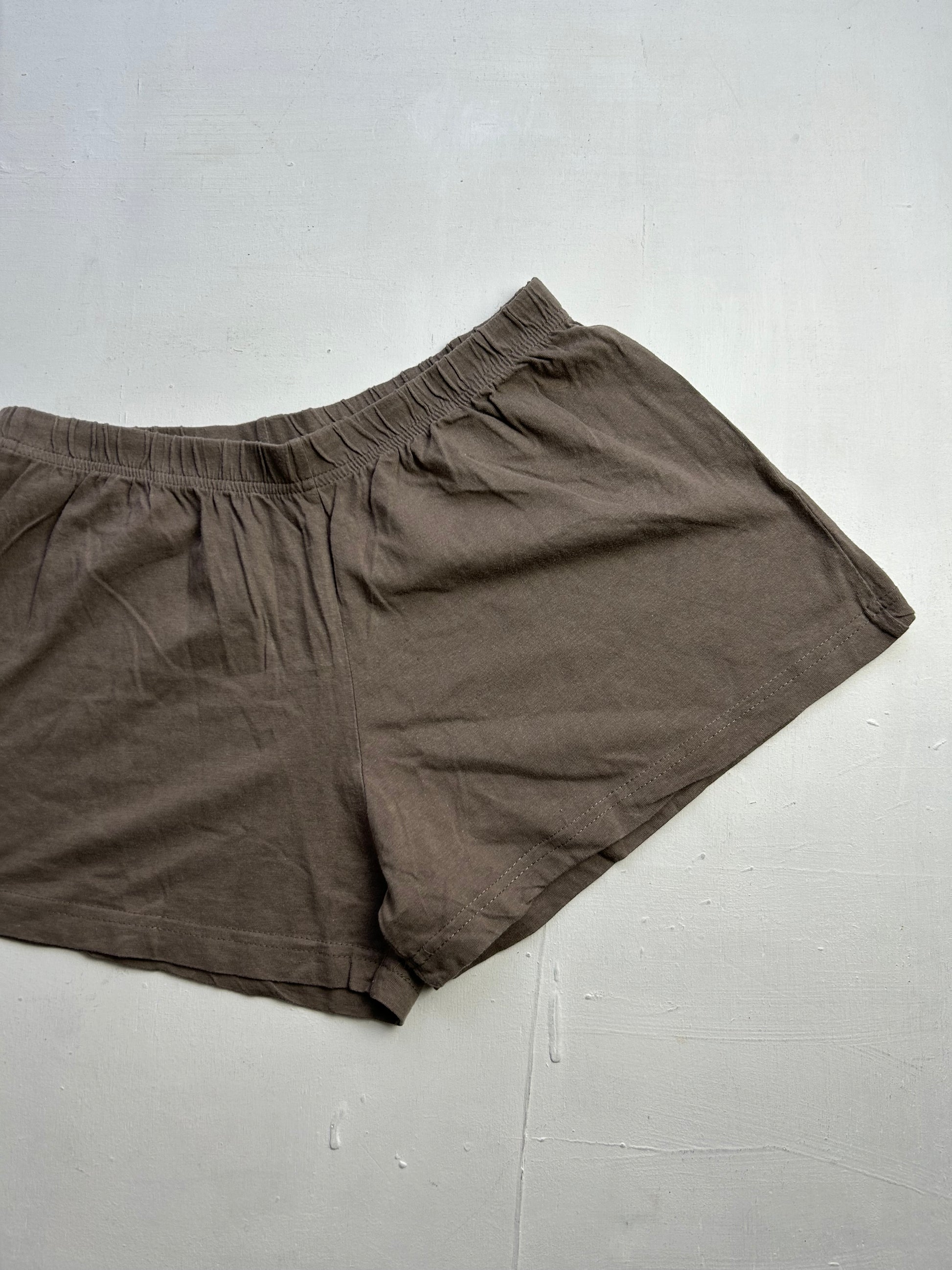 Brown mid rise mini/ micro joggers short (S/M)