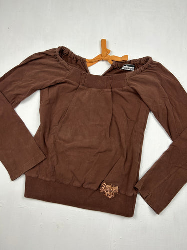 Brown bardot long sleeves top (S/M)