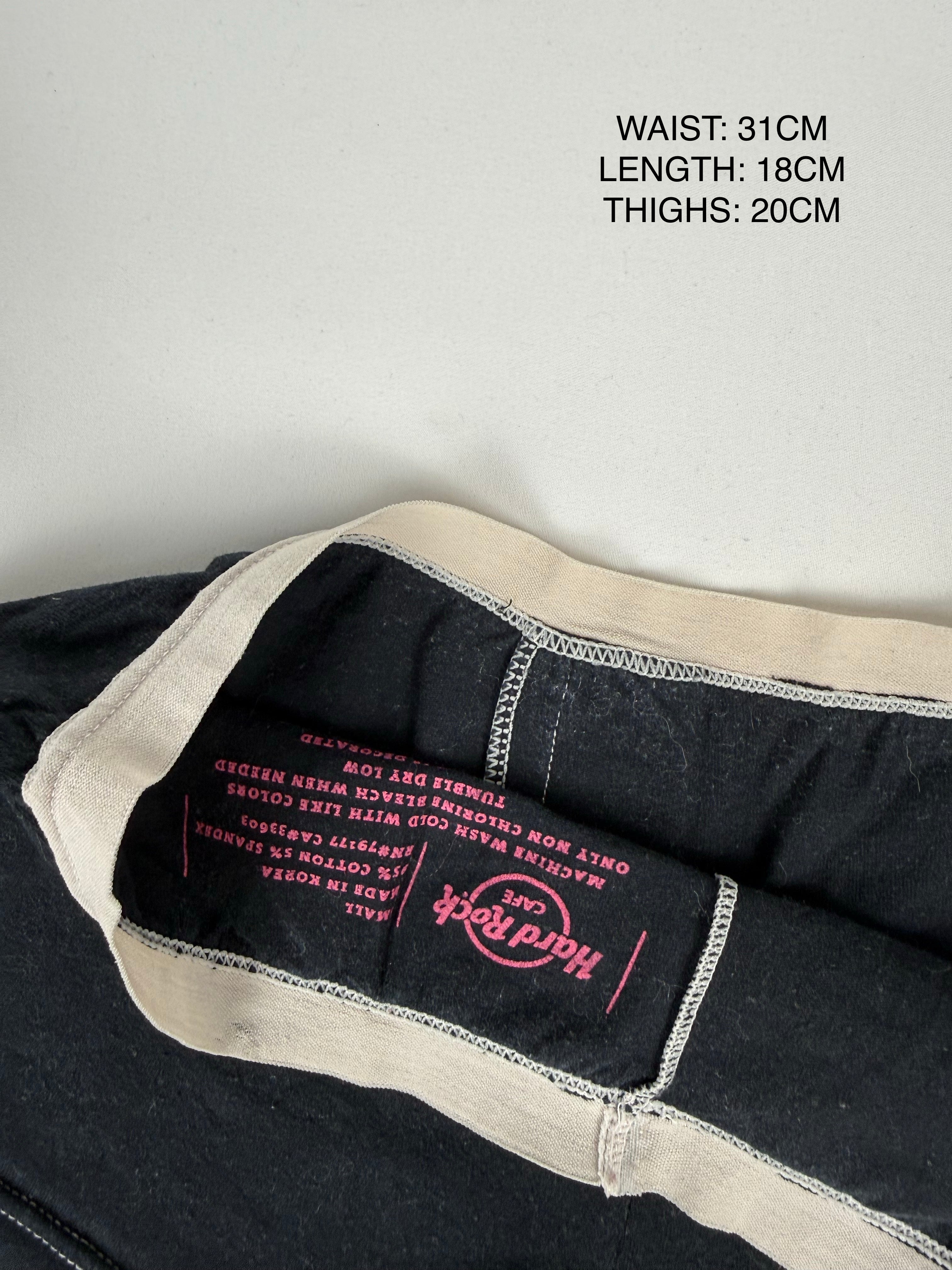 Black graphic low rise mini shorty (XS)