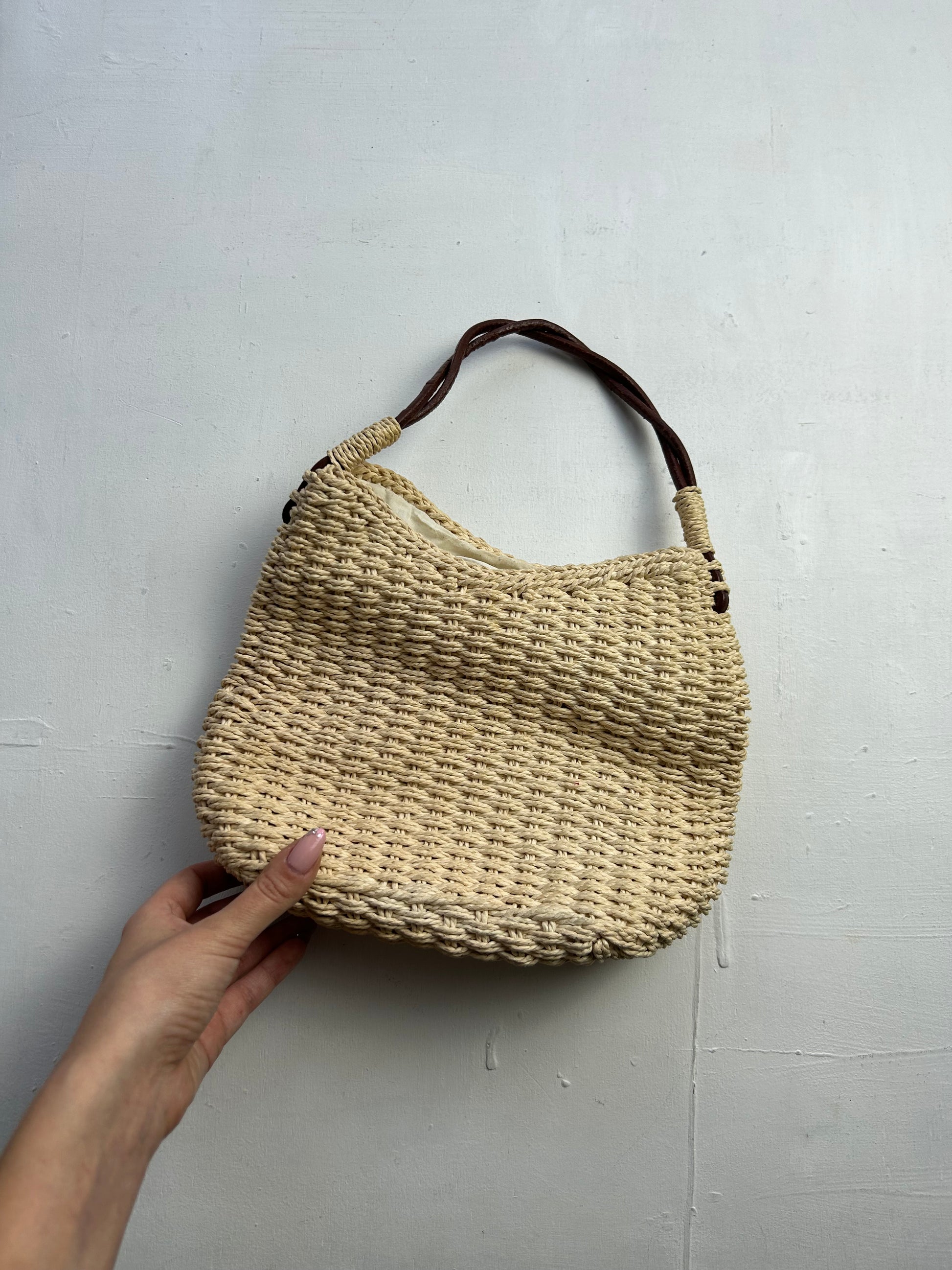 Beige cream y2k vintage beachwear mini bag