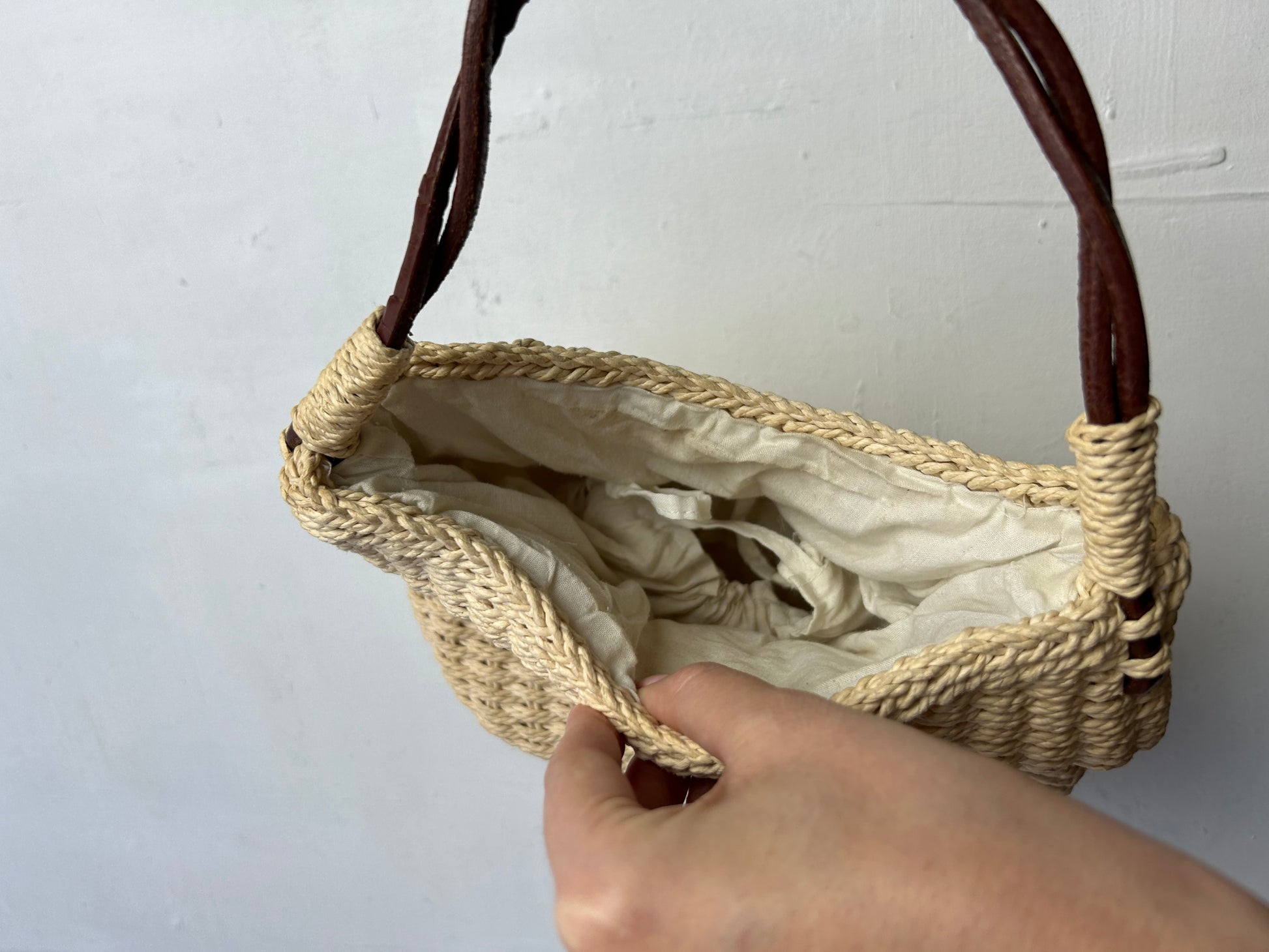 Beige cream y2k vintage beachwear mini bag