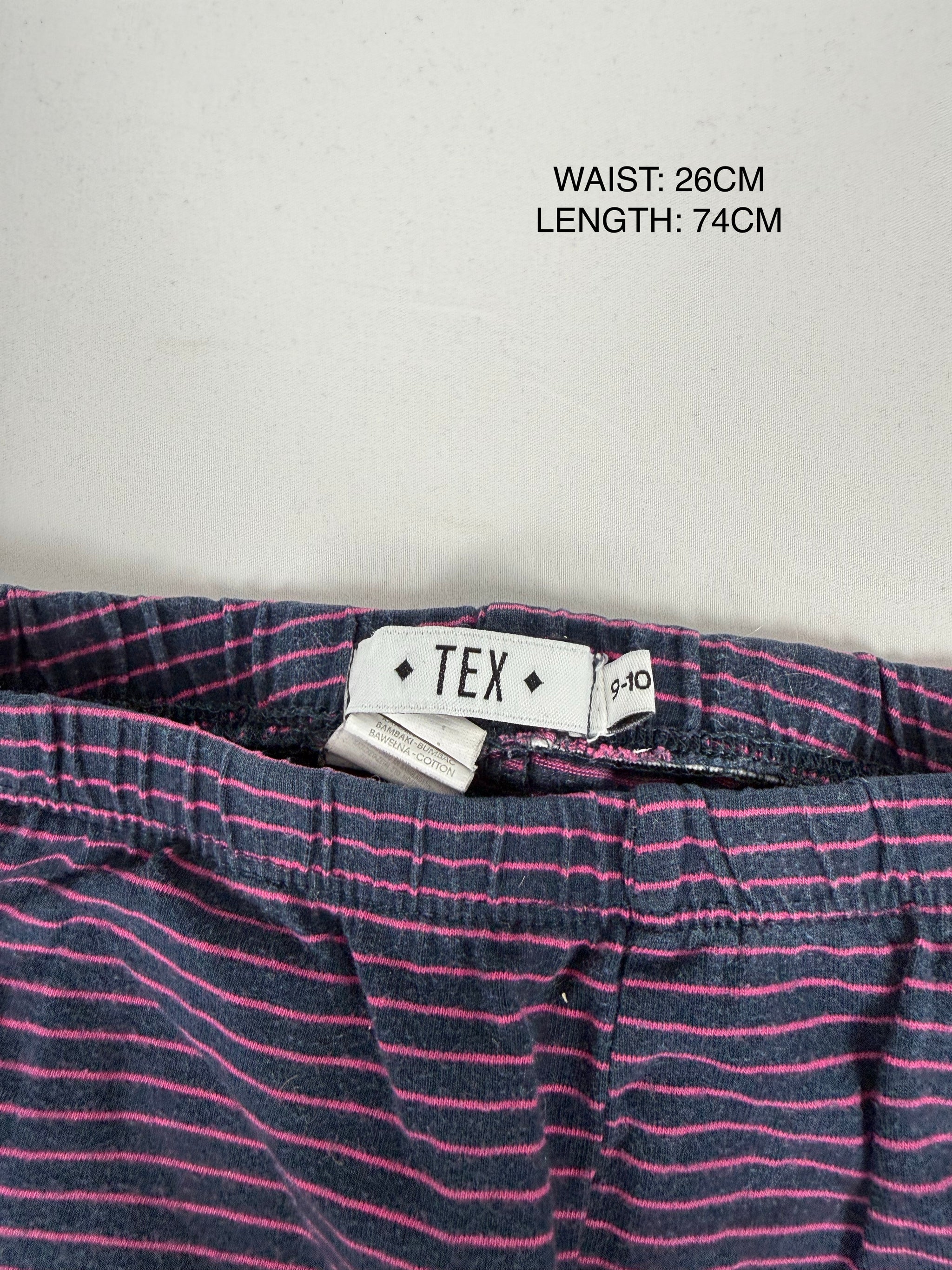Navy & pink striped cotton capri pants (XS)