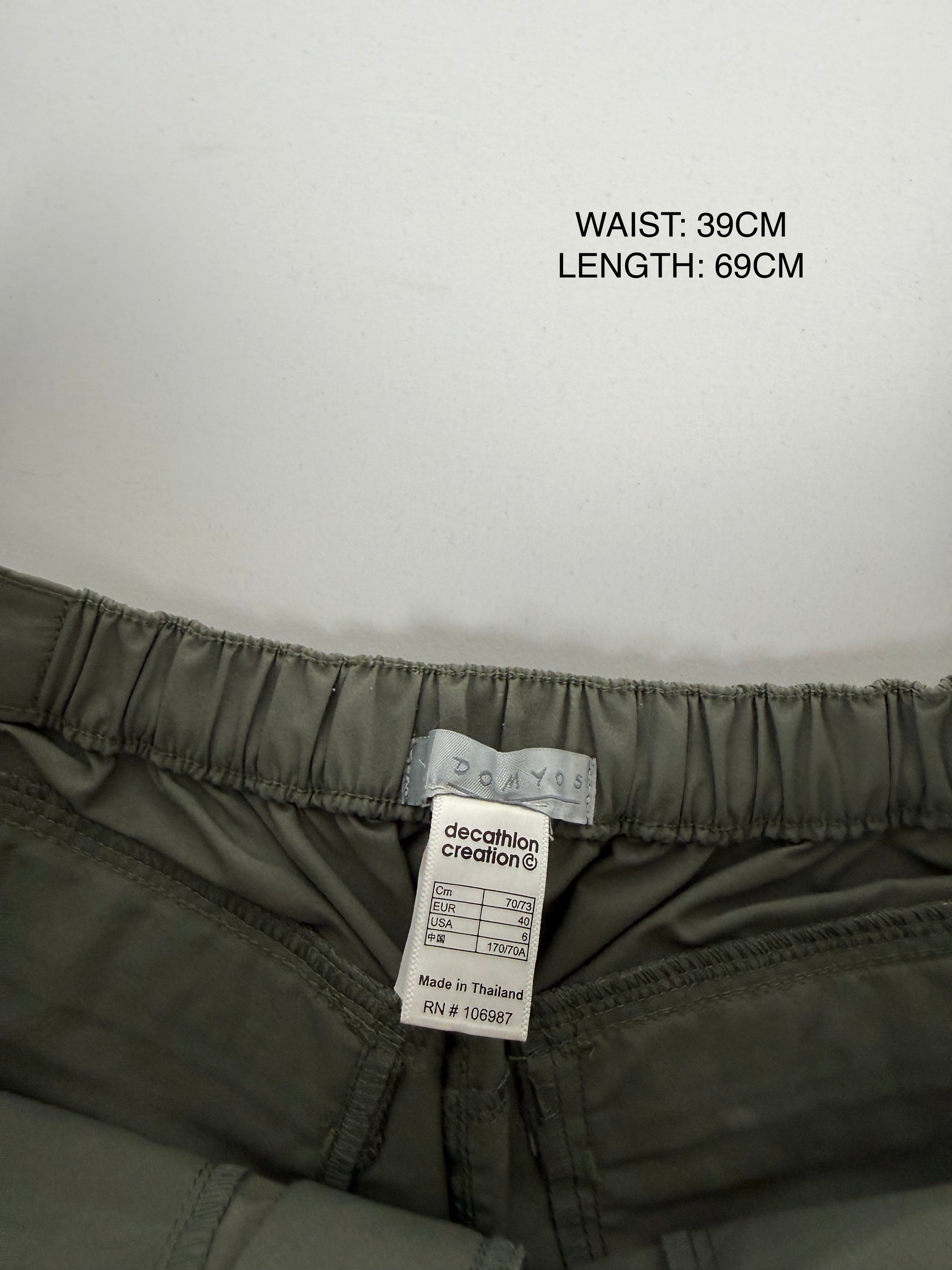 Khaki low rise baggy capri pants (L)