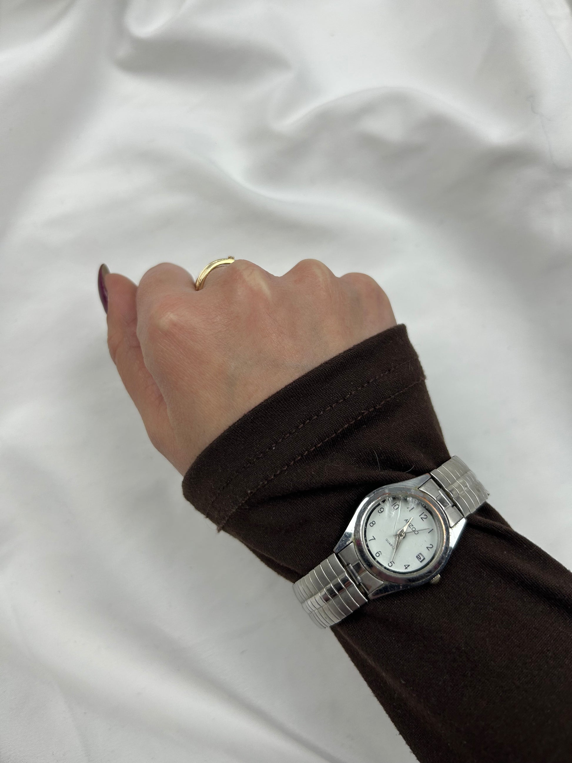 Vintage silver  inox bracelet jewelry watch