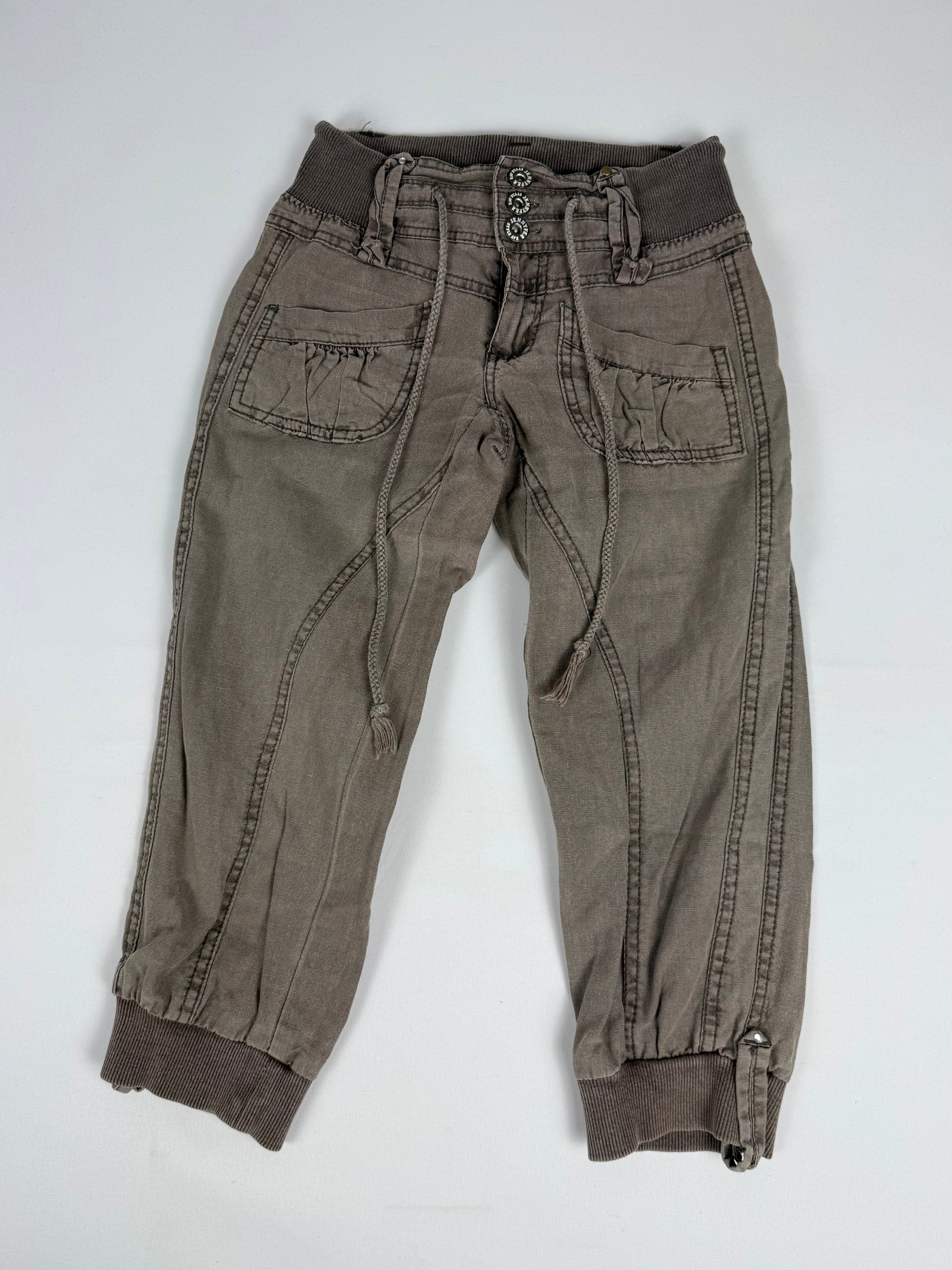 Khaki utility capri pants (XXS)