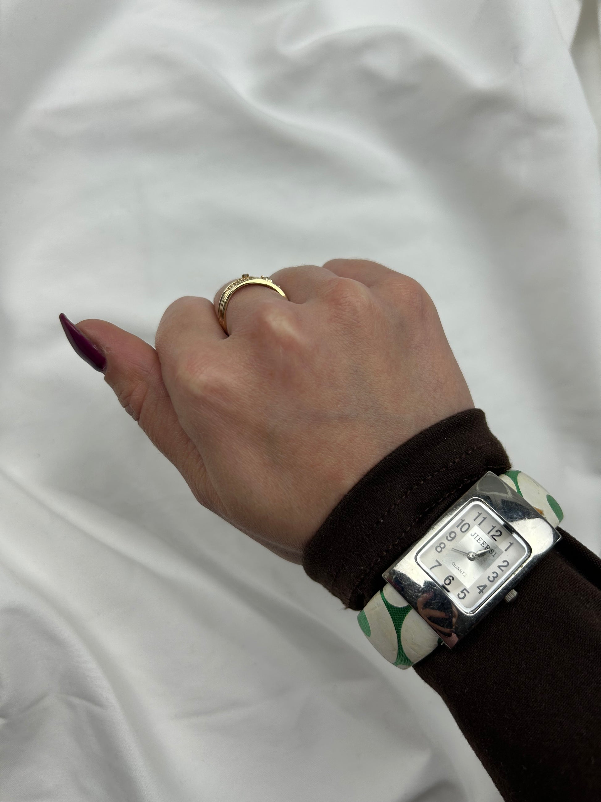 Vintage silver inox bracelet jewelry watch