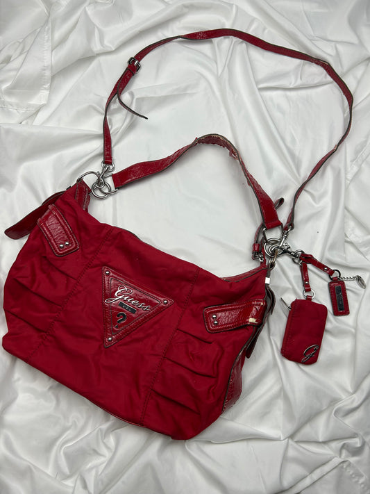 Red charms uni shoulder crossbody bag with wallet