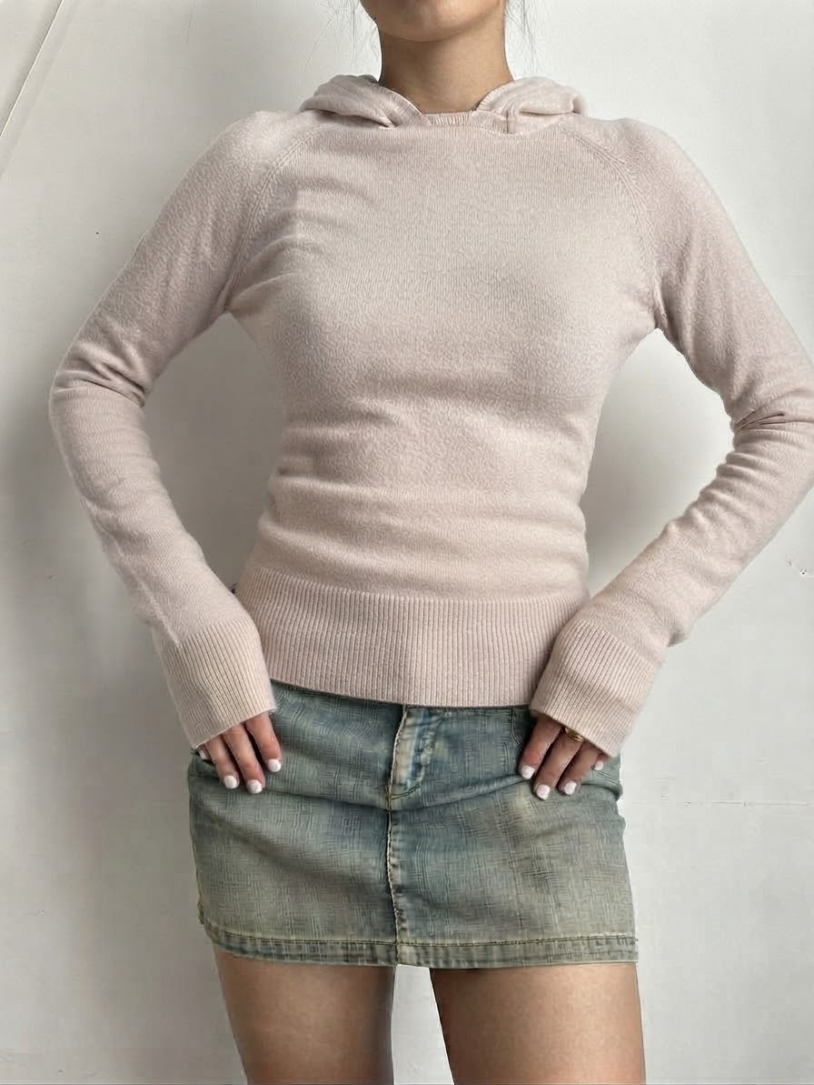 Beige super soft maxi hood jumper (M)