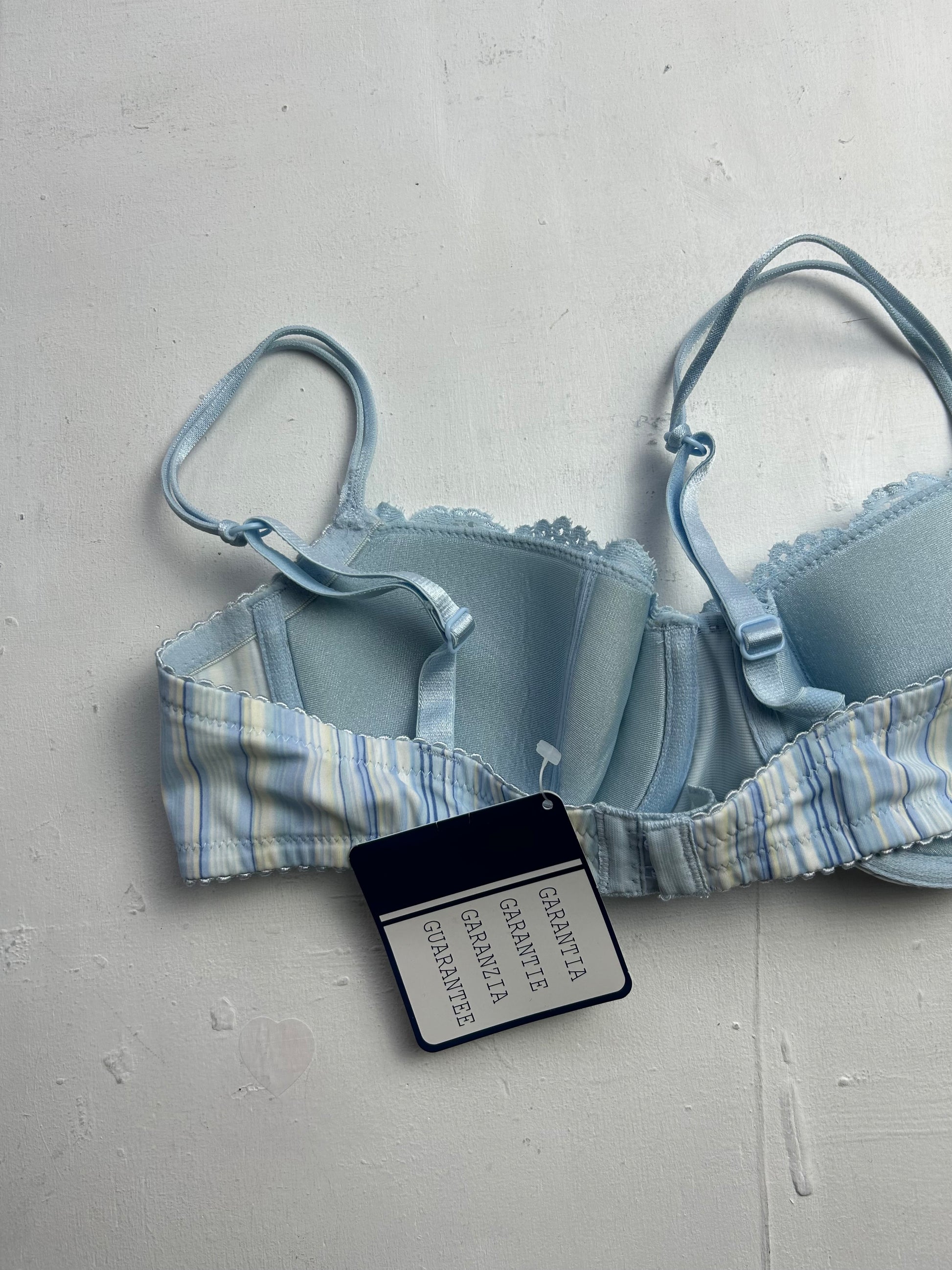 baby blue mesh lace balcony vintage bra