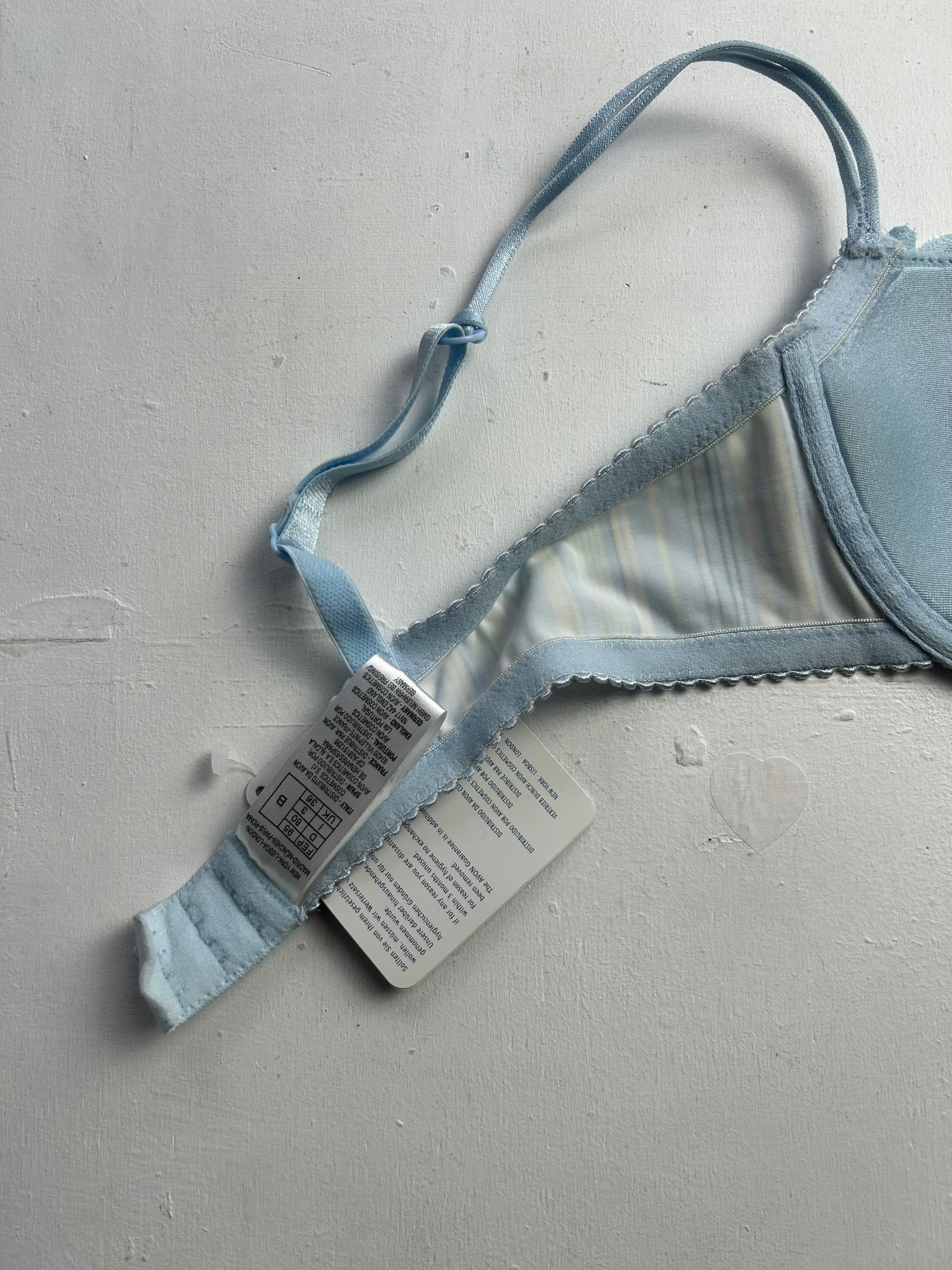 baby blue mesh lace balcony vintage bra