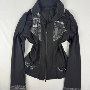 Black lightweight zip up office jacket (M)