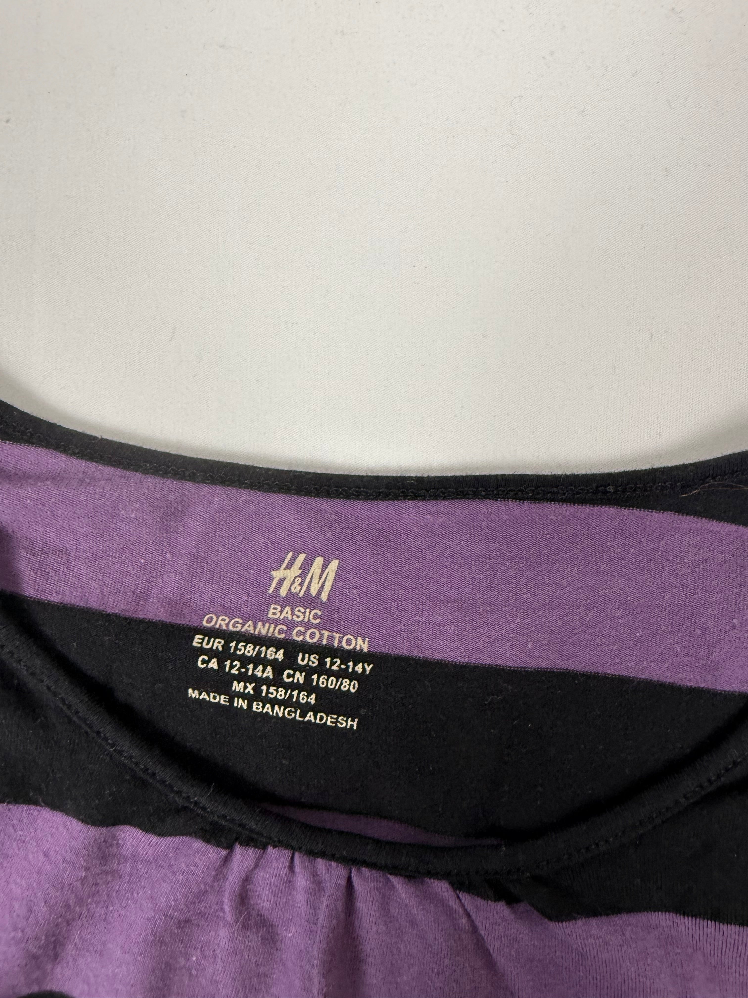 Purple striped top + mini skirt set (S)