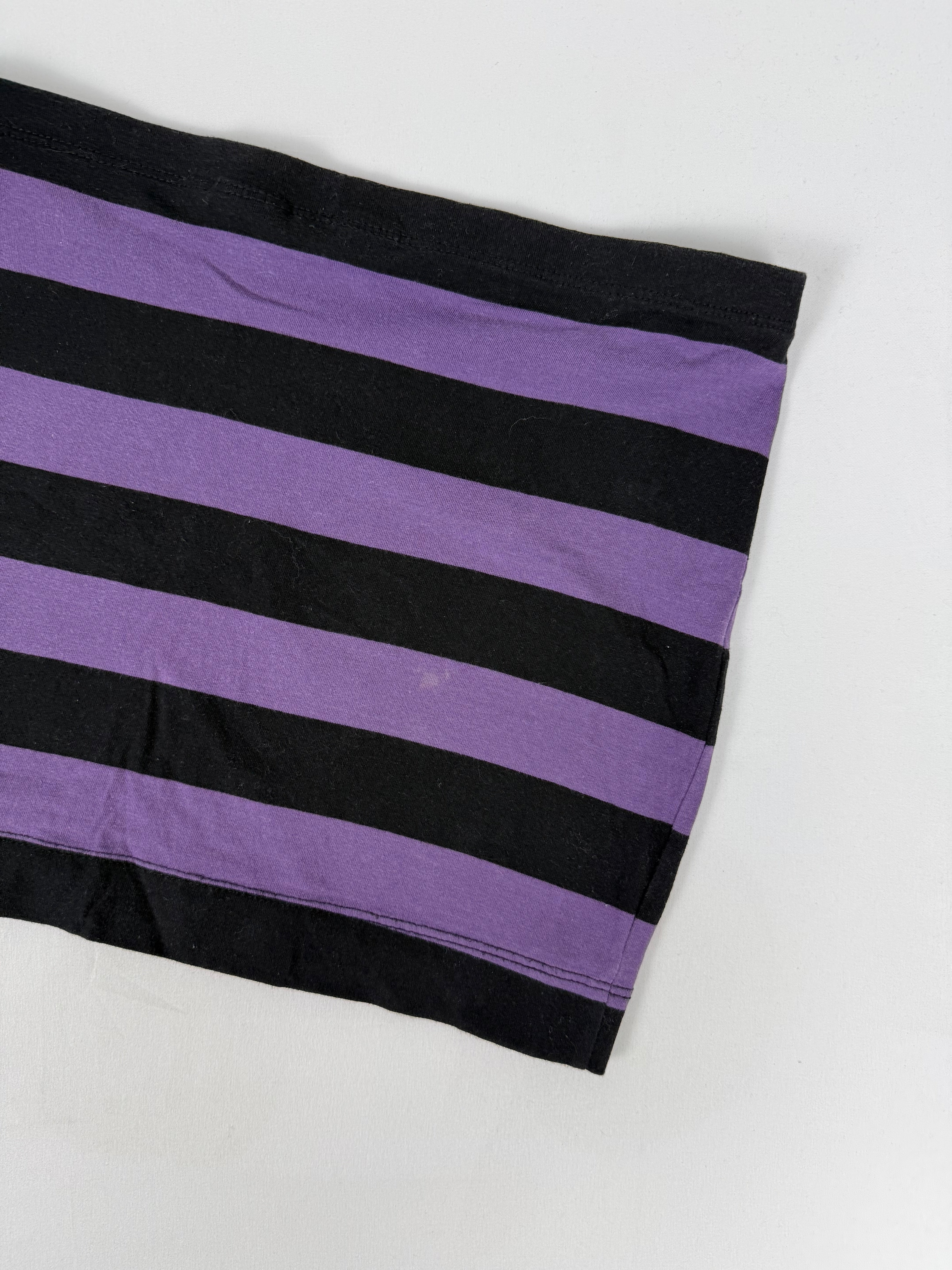 Purple striped top + mini skirt set (S)