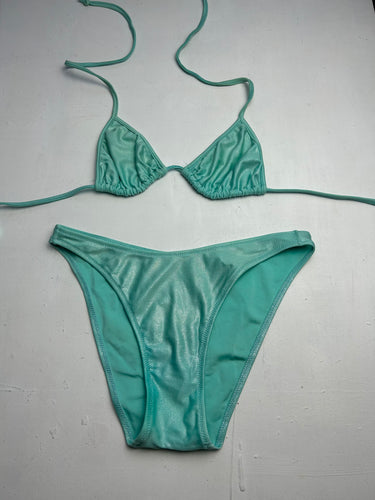 Glitters blue y2k vintage bikini set (S/M)