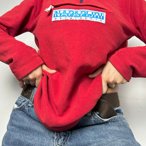 Red half zip fleece sweatshirt (M)