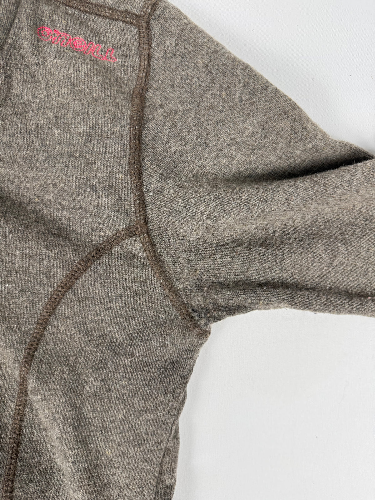 Khaki wool hooded jumper (L)