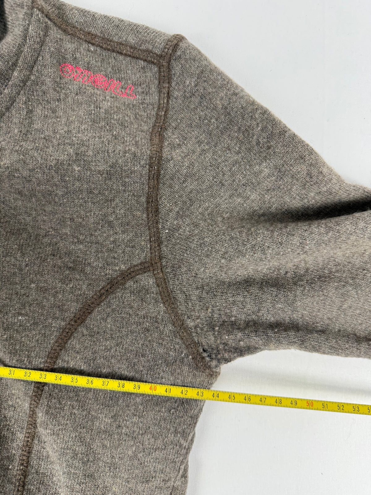 Khaki wool hooded jumper (L)