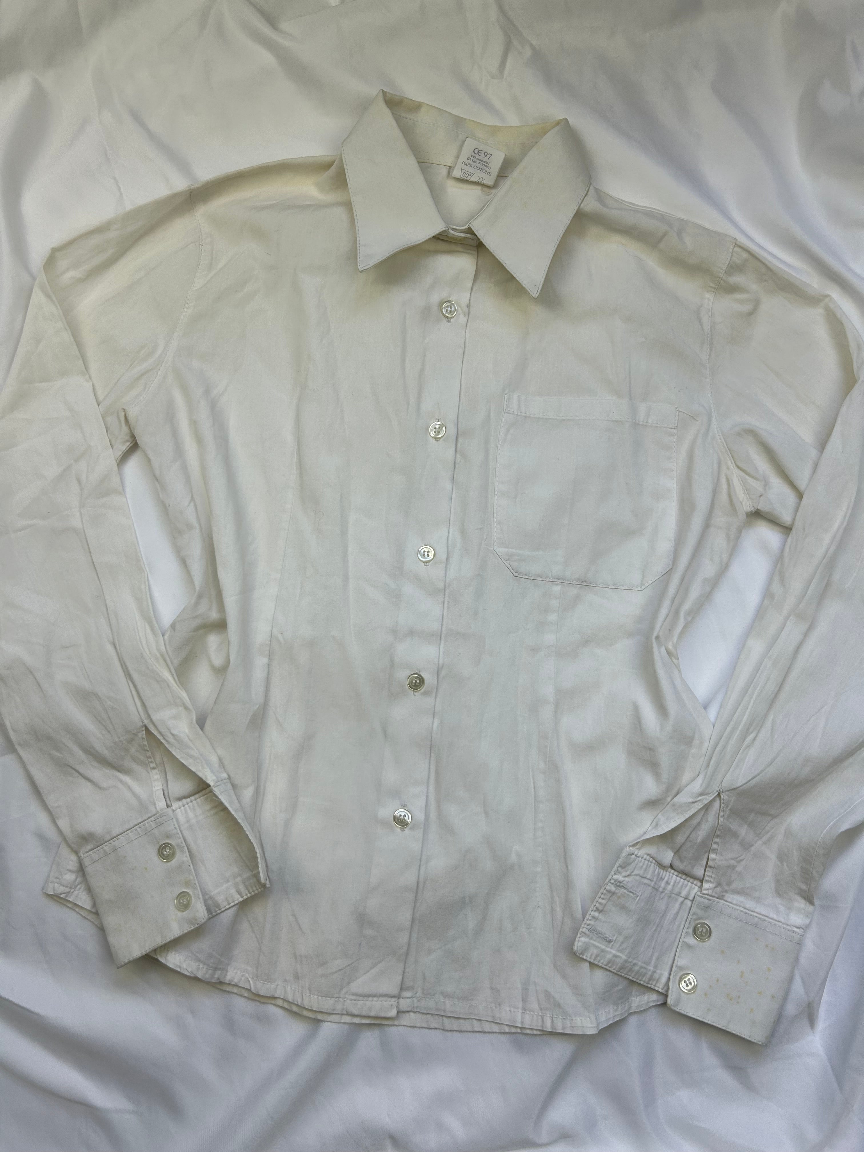 White long sleeves 100% cotton office shirt (S/M)