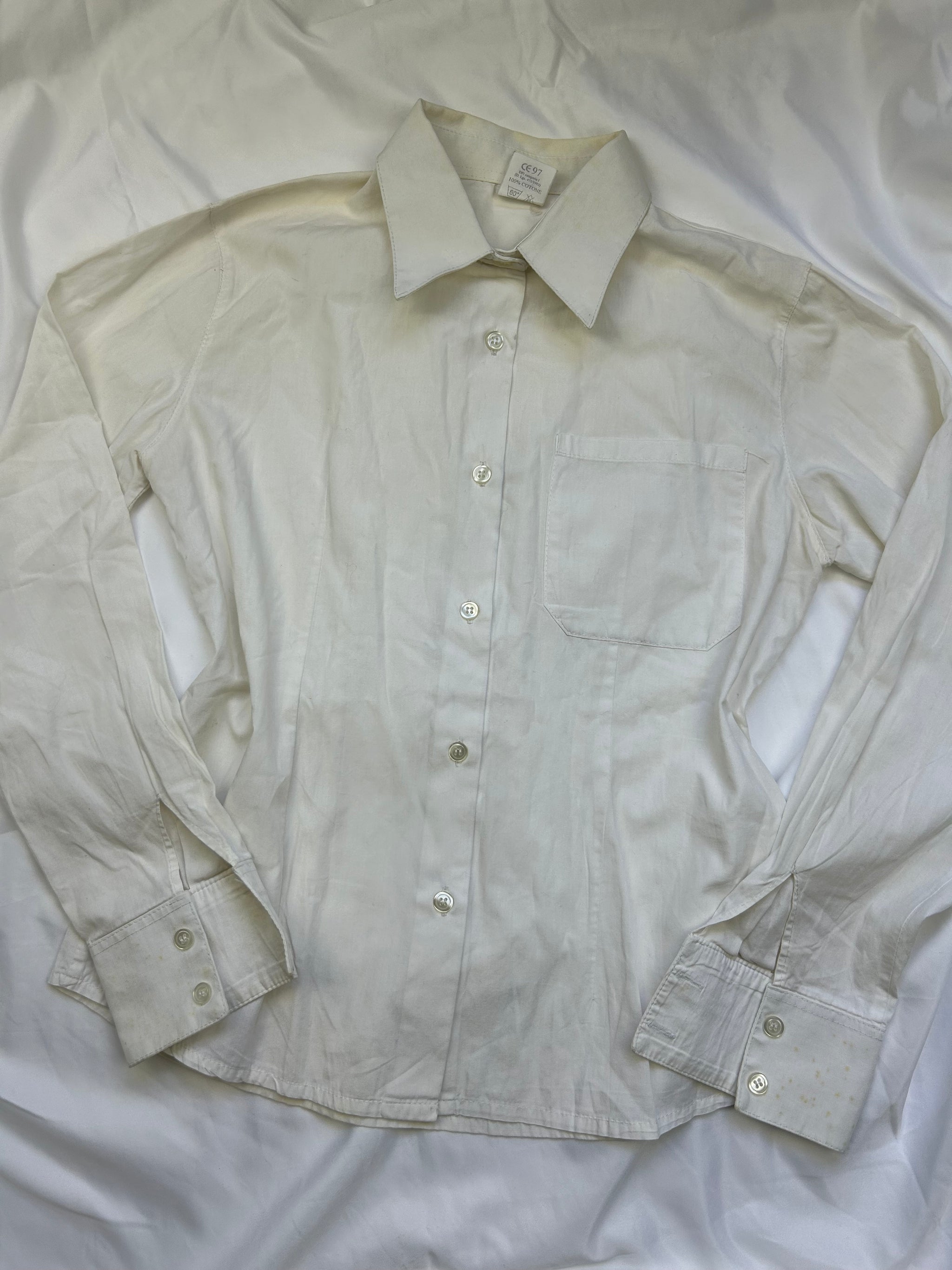 White long sleeves 100% cotton office shirt (S/M)