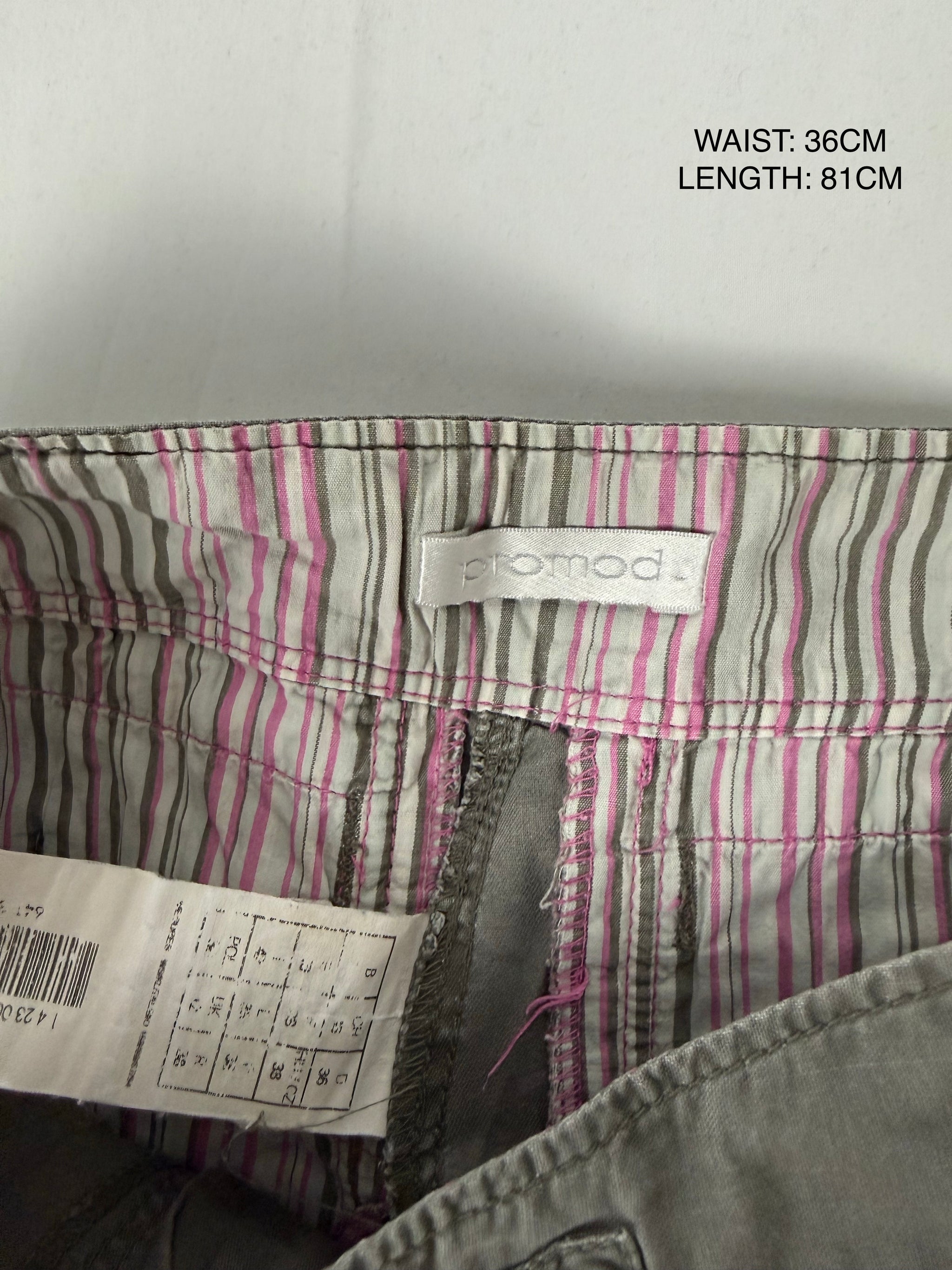 Khaki utility low rise capri pants (S/M)