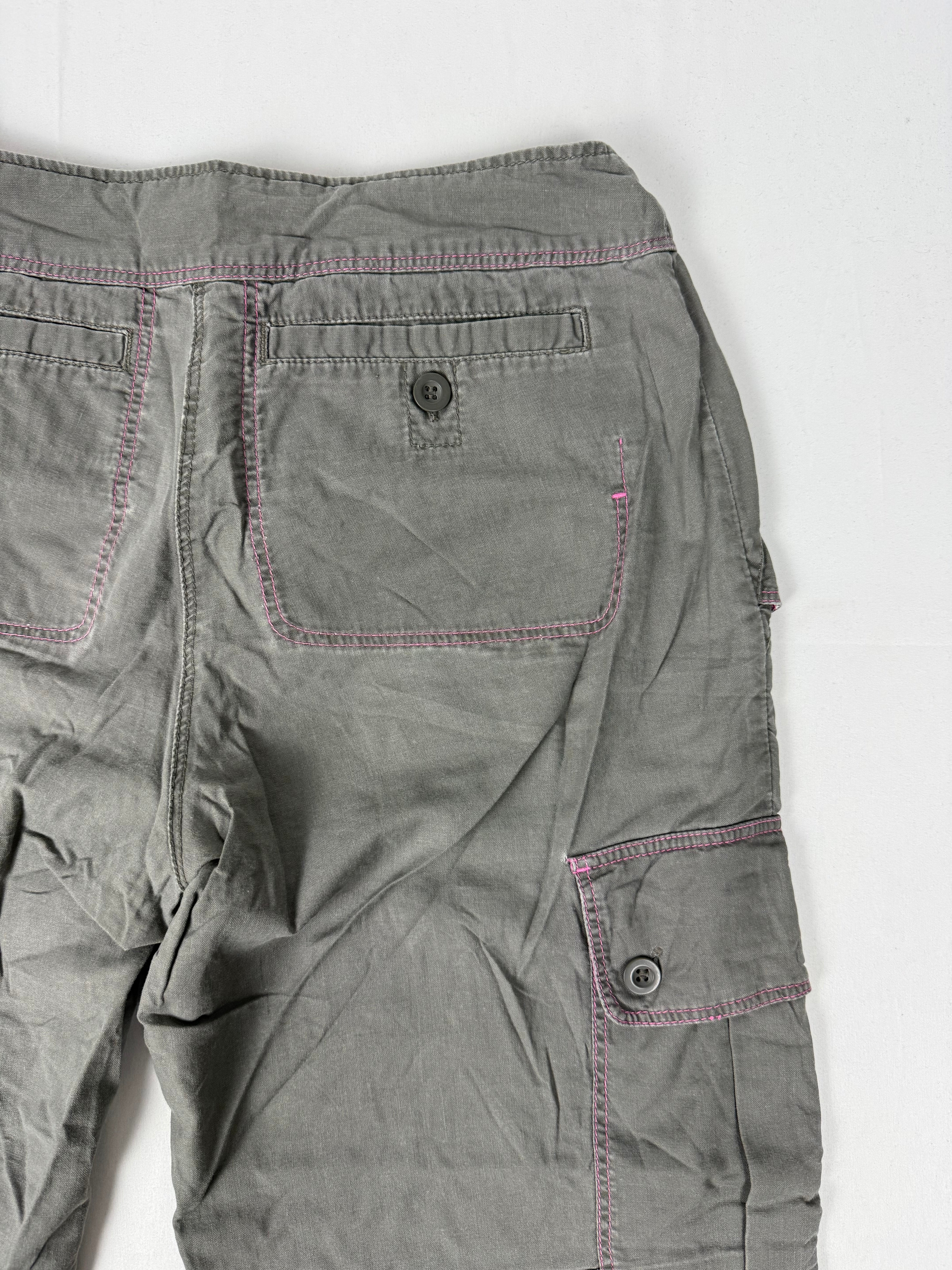 Khaki utility low rise capri pants (S/M)