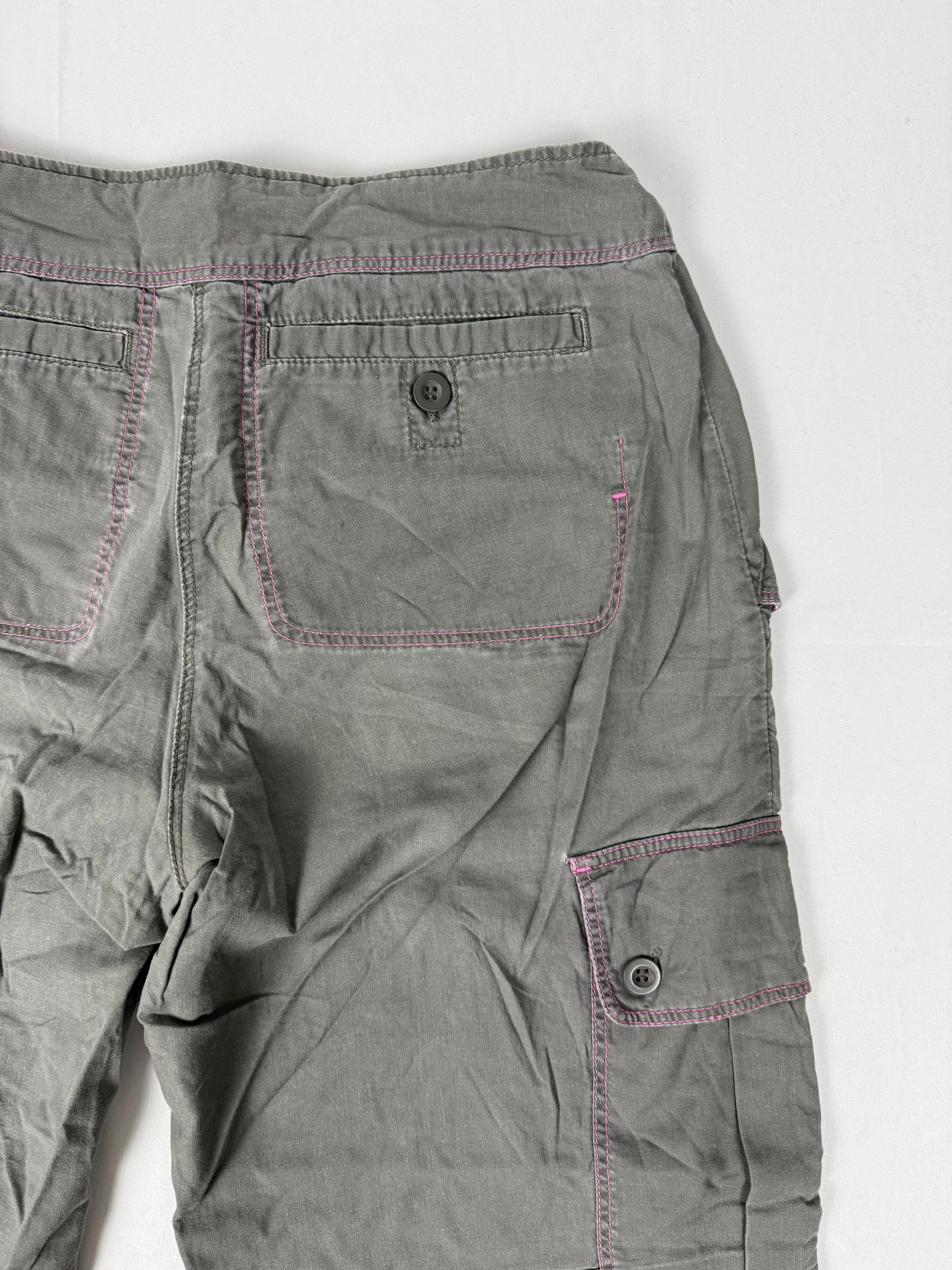 Khaki utility low rise capri pants (S/M)