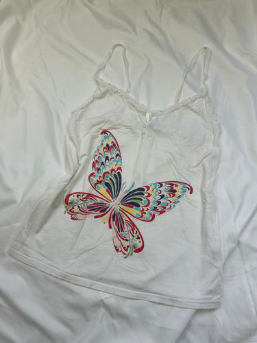 White butterfly cami top (S)