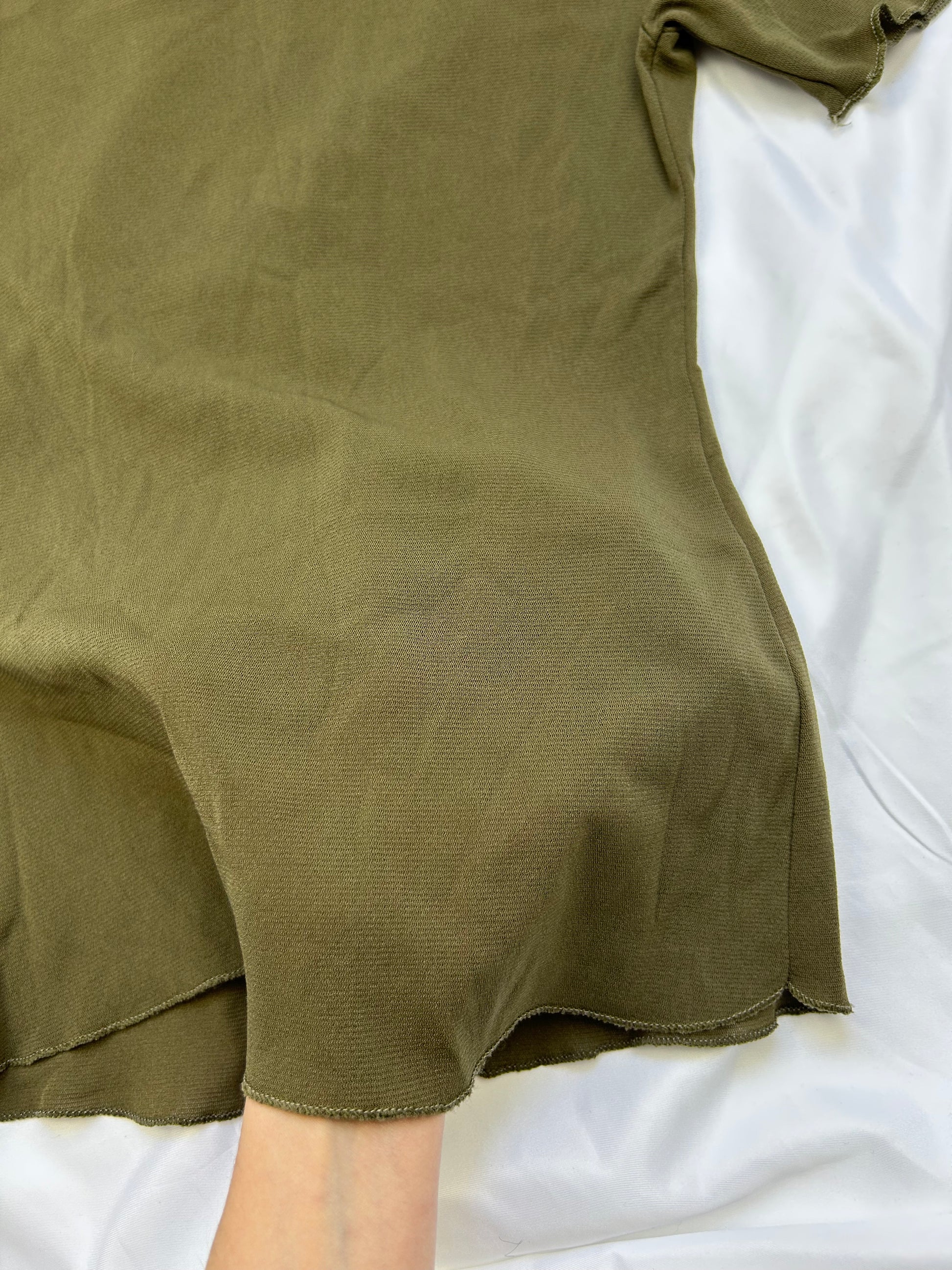Khaki mesh lined tee (S/M)