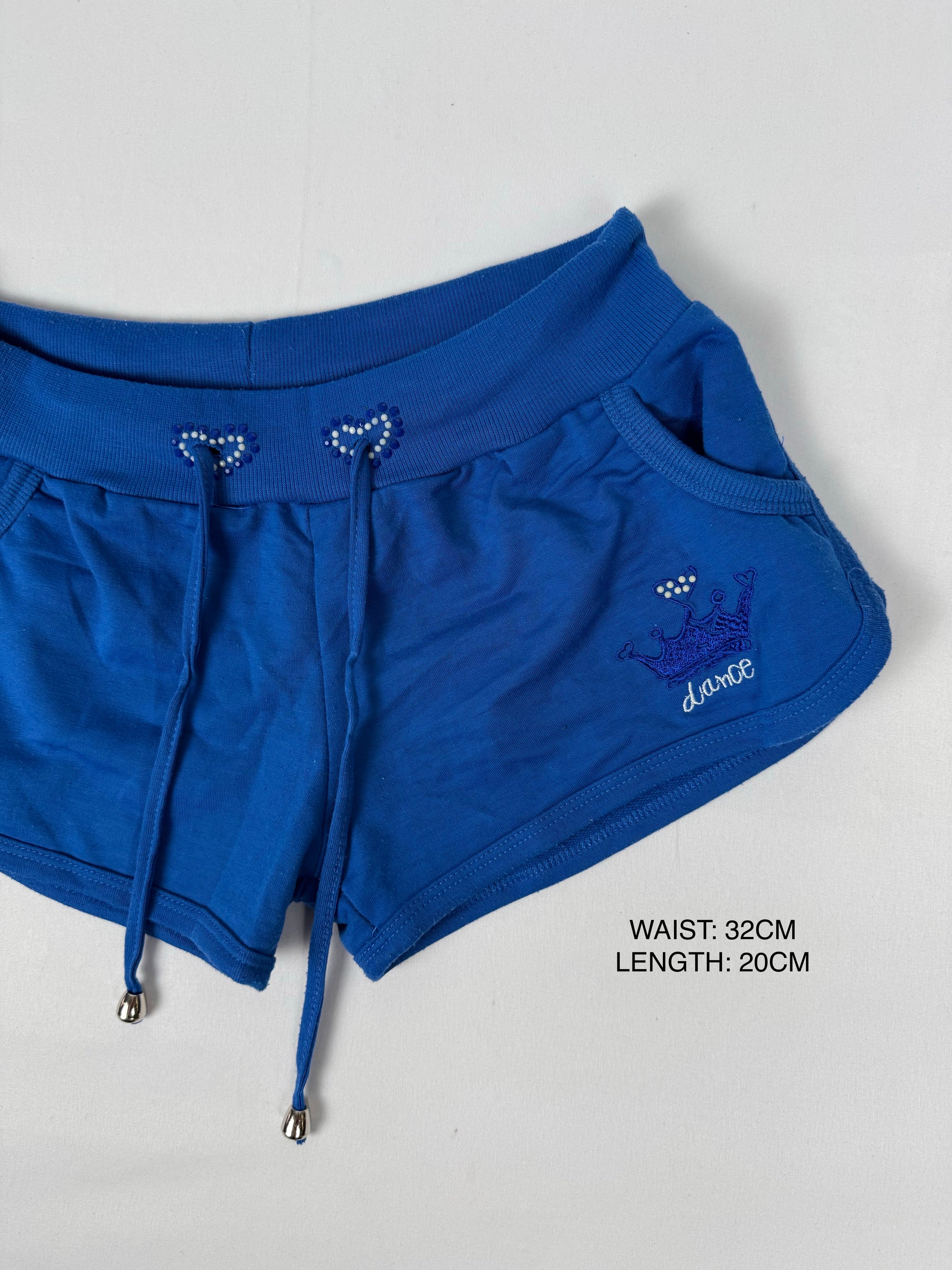 Blue activewear low rise mini short (S)