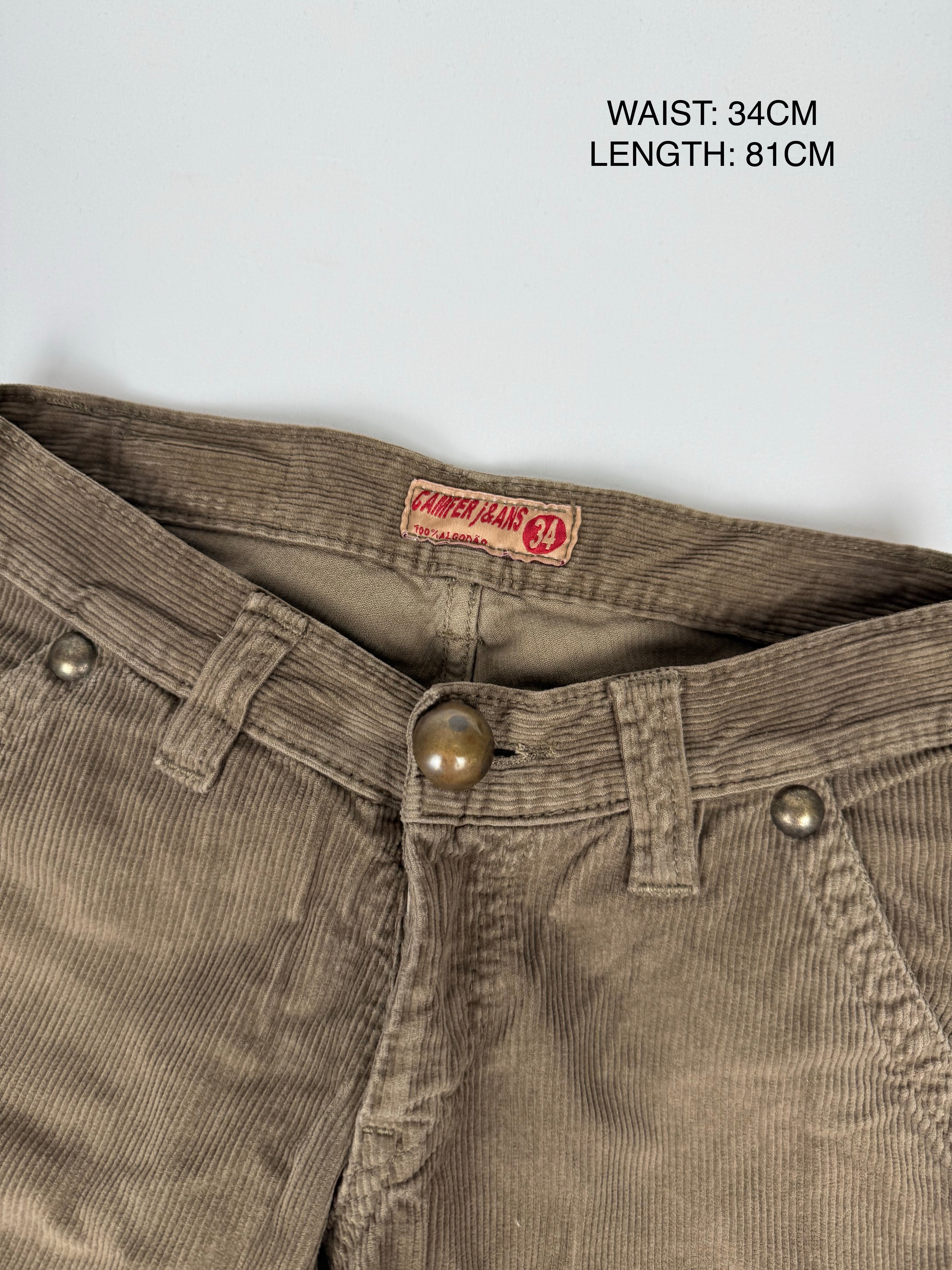 Khaki low rise velvet capri pants (XS)