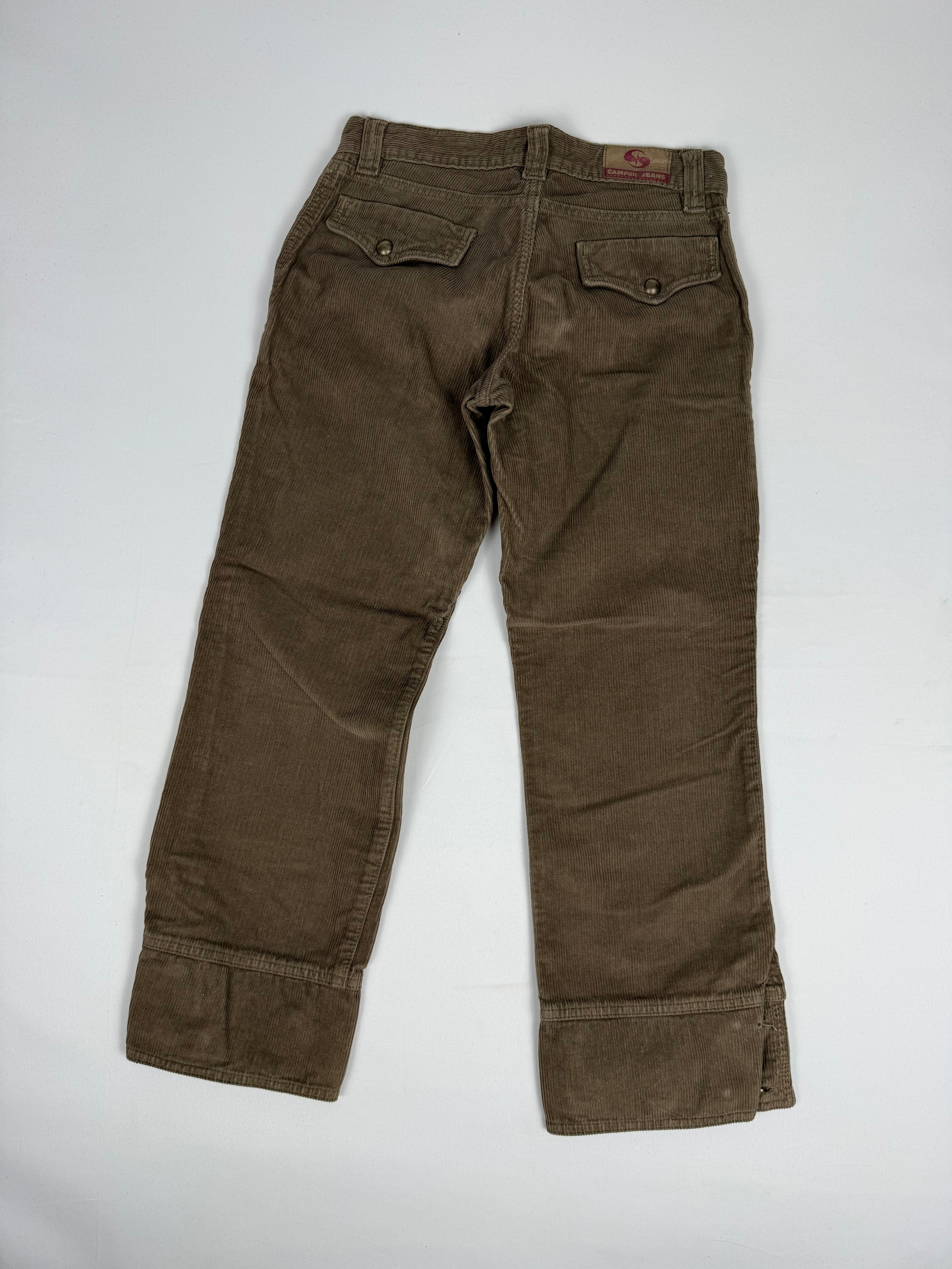 Khaki low rise velvet capri pants (XS)