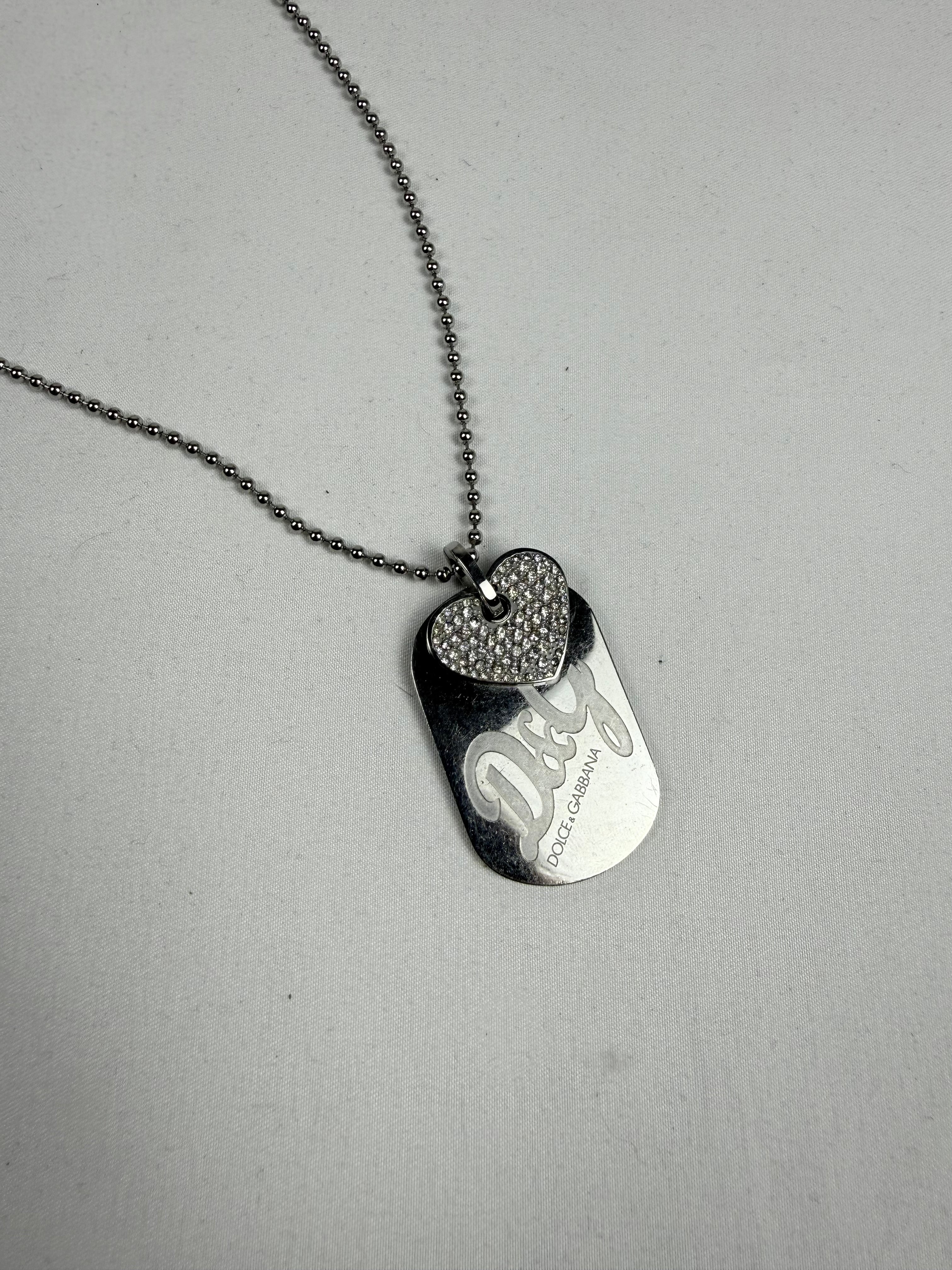Silver stainless steel charms necklace