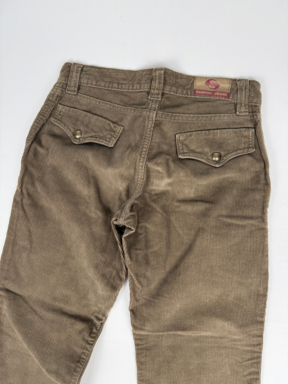 Khaki low rise velvet capri pants (XS)